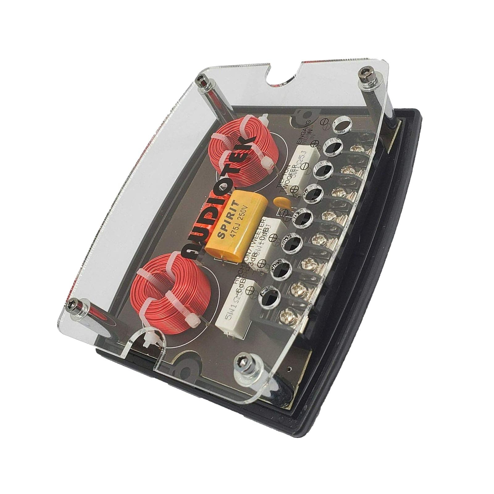 Audiotek High Performance 600 Watts Maximum Power Cx4 2 Way 4 Ohm Car Audio Passive Crossover Networks High/Low Frequency Respon