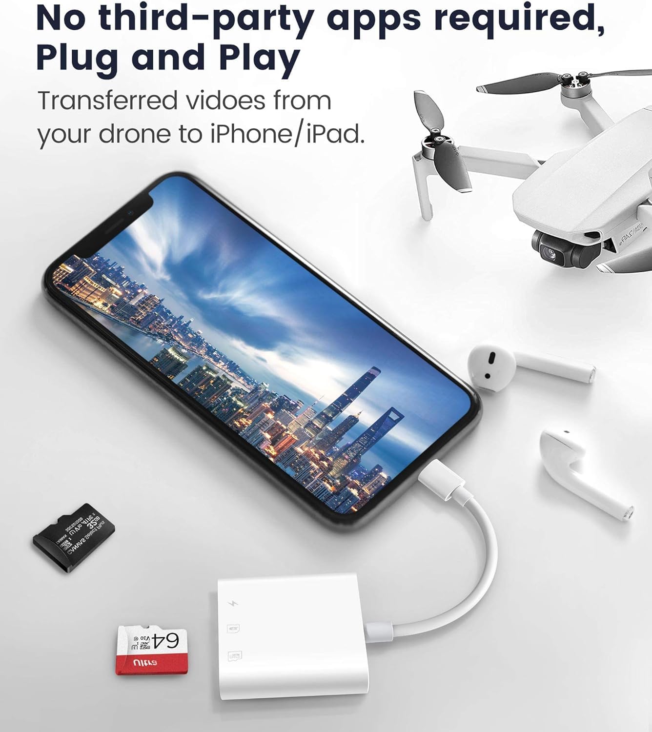 Usb C Sd Tf Card Reader For Iphone 15 3 In 1 Type C Trail Camera Adapter Card Reader Plug And Play Compatible For Macbook Androi