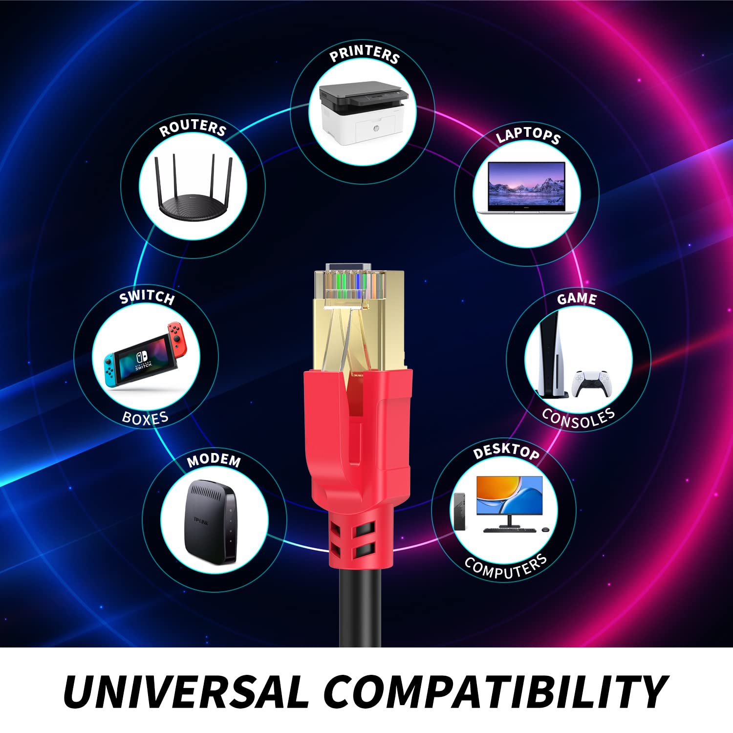 Wawpi Ethernet Cable Cat6 250 Ft, High Speed Outdoor Internet Wire,Lan/Wan Network Cord For All Rj45 Devic,Tv, Router, Modem, Pc