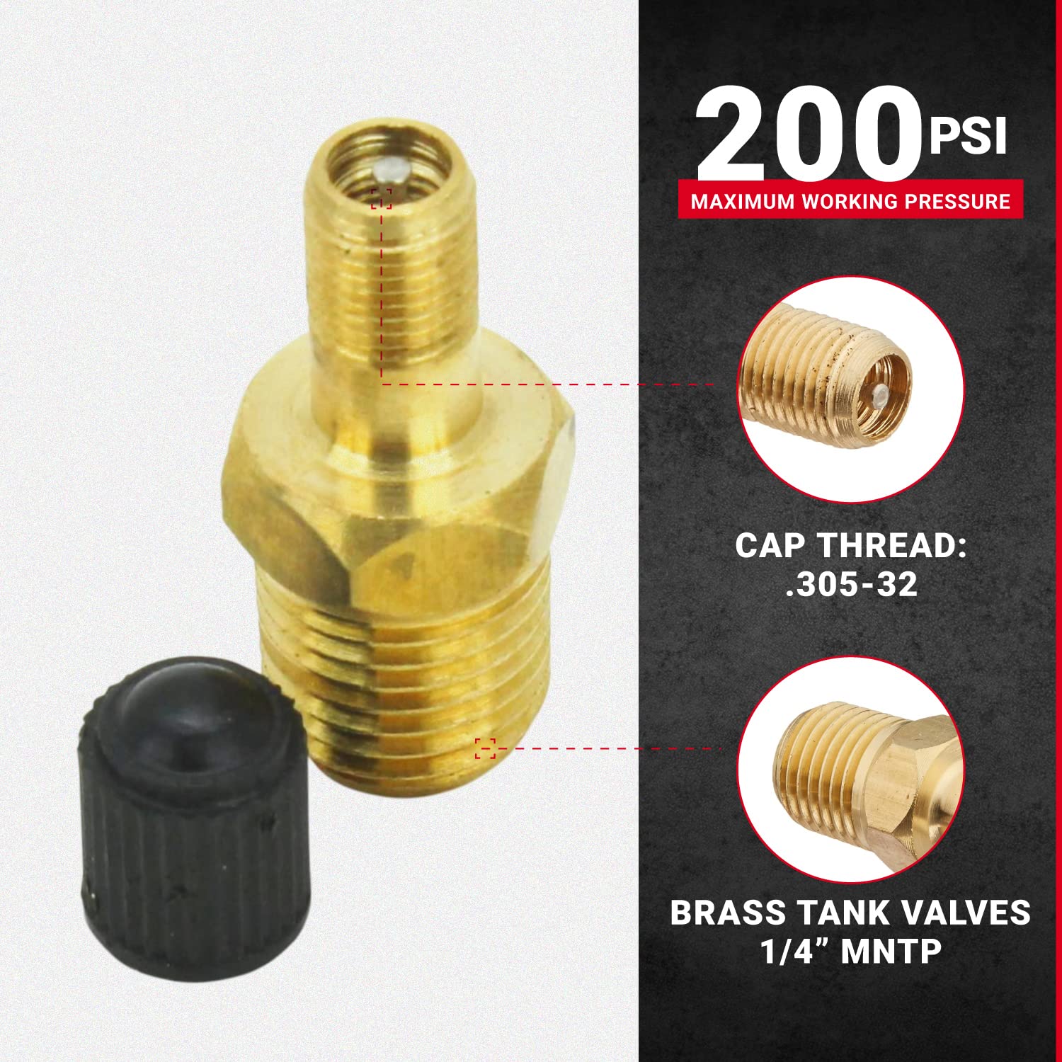Milton S 684 4 1/4'' Mnpt Male Tank Valve, Includes Protective Caps (Pack Of 2)