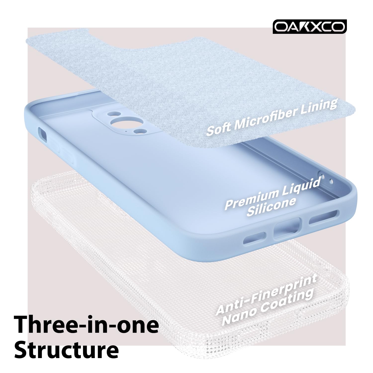 Oakxco For Iphone 14 Pro Phone Case Liquid Silicone,Cute Thin Slim Soft Rubber Tpu Plain Smooth Gel Cover For Women Girl, Matte