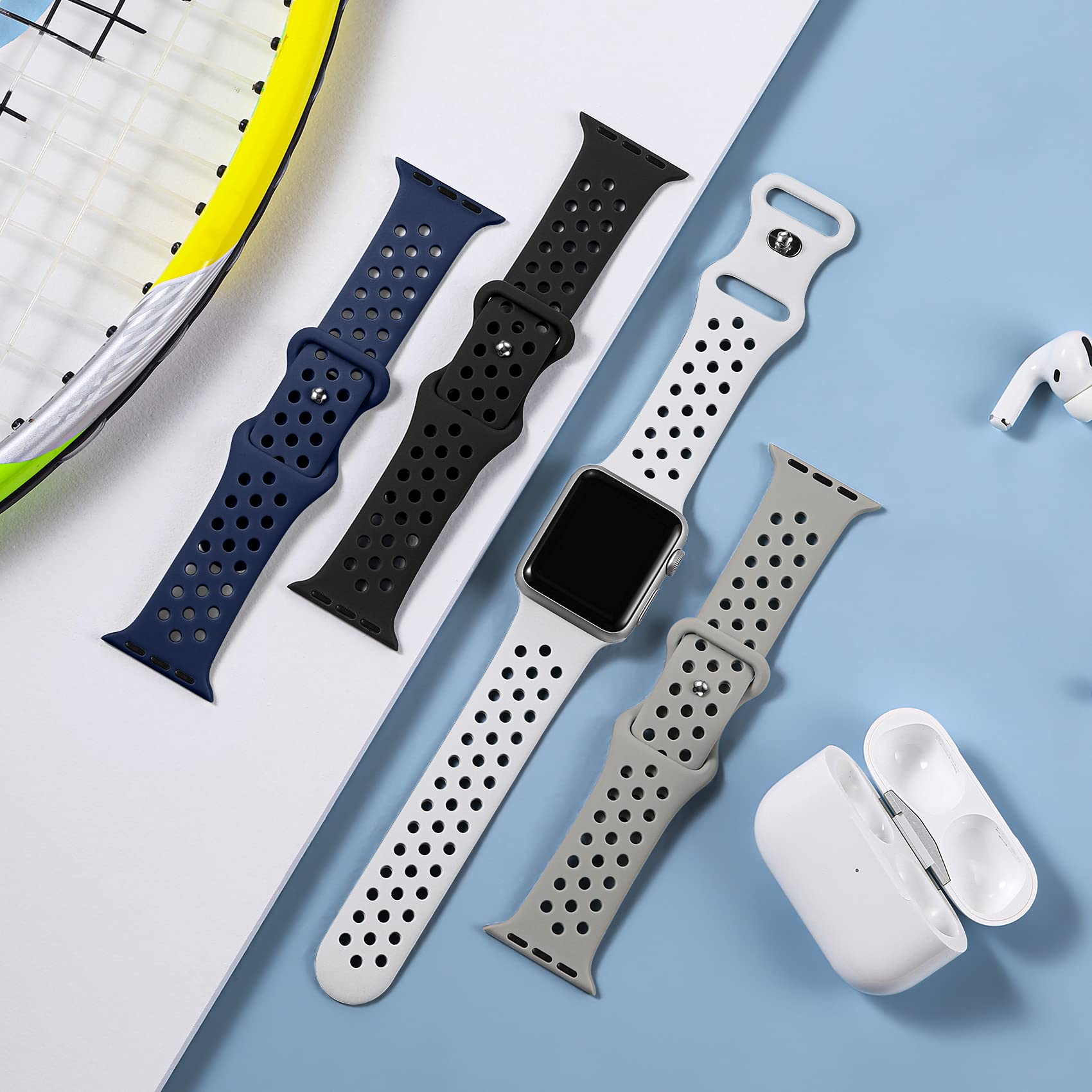 Getino Sport Bands Compatible With Apple Watch Band 40Mm 41Mm 38Mm For Women Men, Cute Stylish Soft Slicone Sport Strap For Iwat