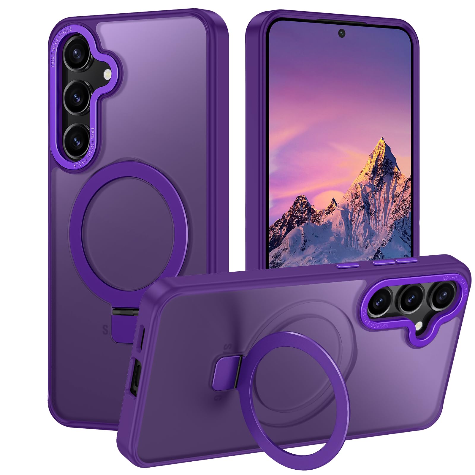 Casehas for Samsung Galaxy S24 Plus Case,with Magnetic Invisible Stand [Military Drop Protection] [Compatible with MagSafe] Shoc