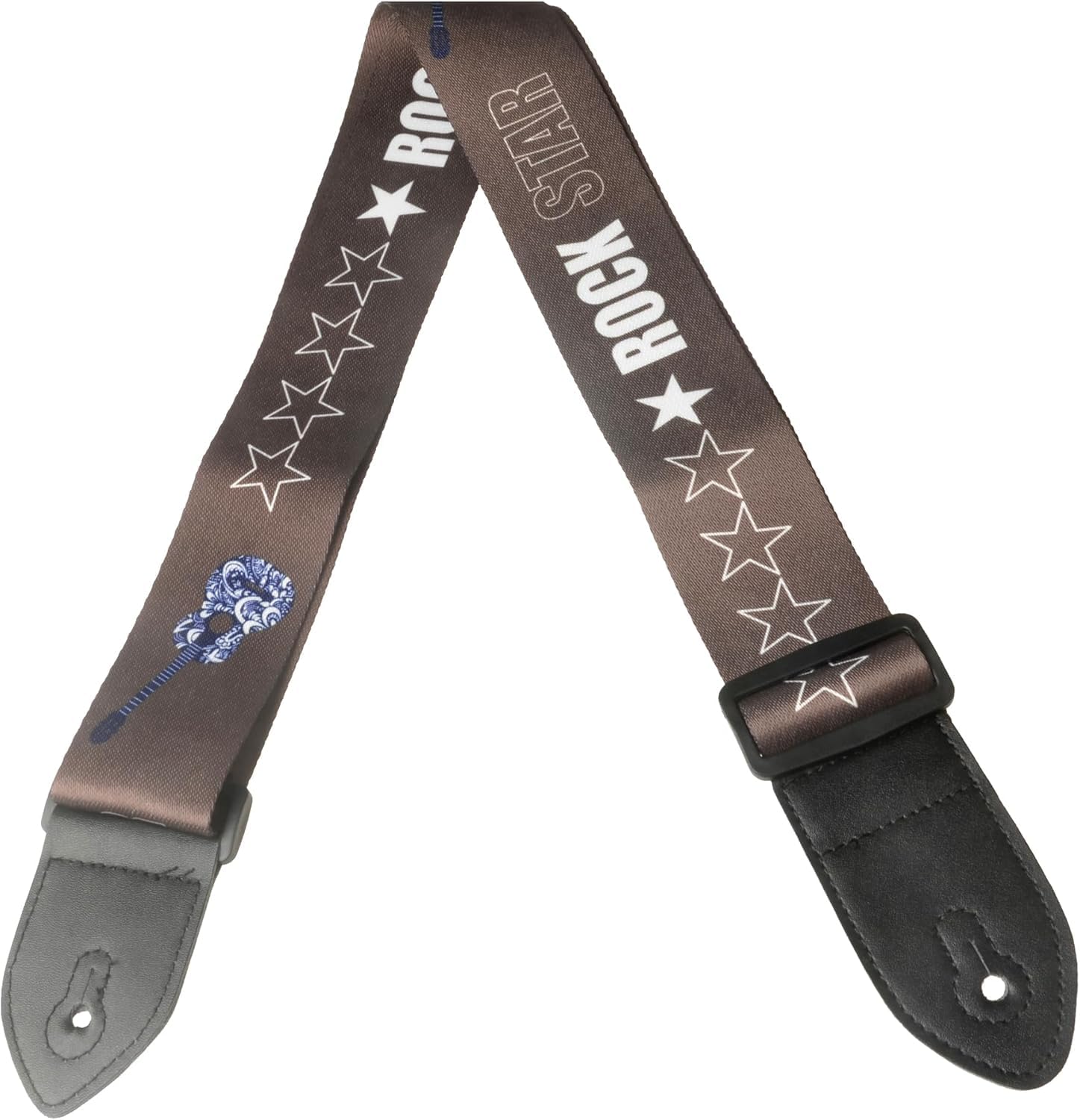 PERLMAN Guitar Strap for Acoustic Electric Guitar Bass, Vintage Woven Guitar Straps Adjustable with PU Leather Ends
