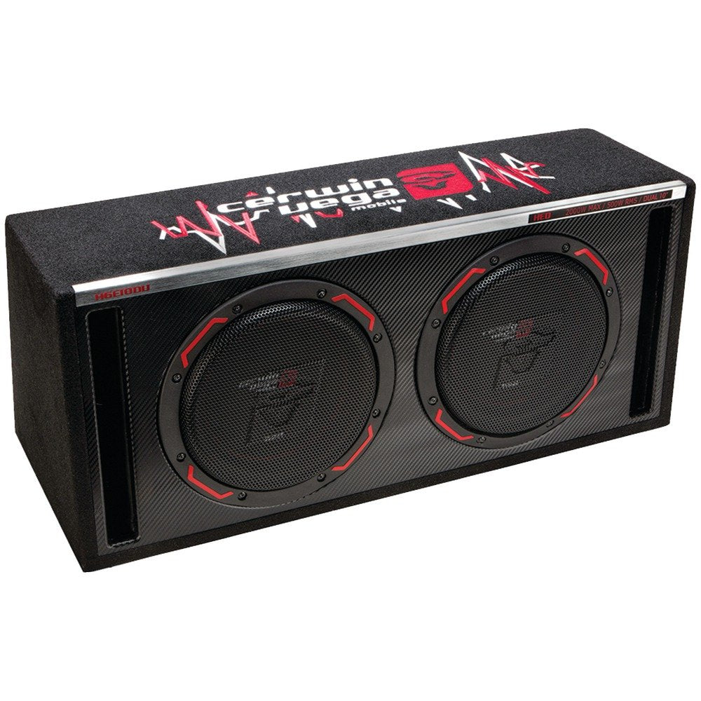 Cerwin Vega! Hed Series Dual 10 Inch Subwoofer, 2 Ohm, 500W Rms Car Audio System, Experience Deep Bass   Premium Powered Subwoof