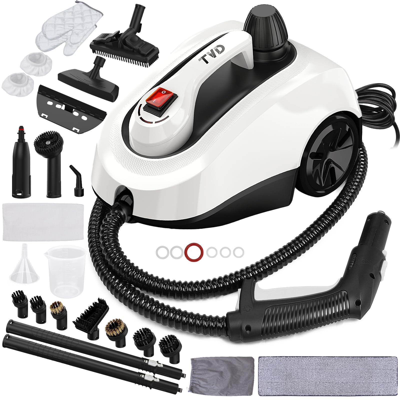Tvd Steam Cleaner, Heavy Duty Canister Steamer With 26 Accessories, Steam Mop With 5M Extra Long Power Cord For Home Floor Clean