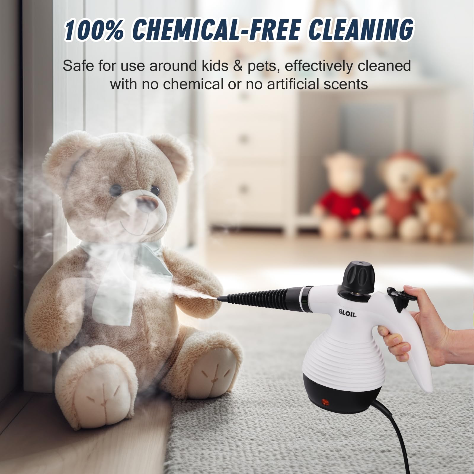 Gloil Handheld Steam Cleaner, Steamer For Cleaning, Multipurpose Portable Steam Cleaners For Home Use With Safety Lock And 10 Ac