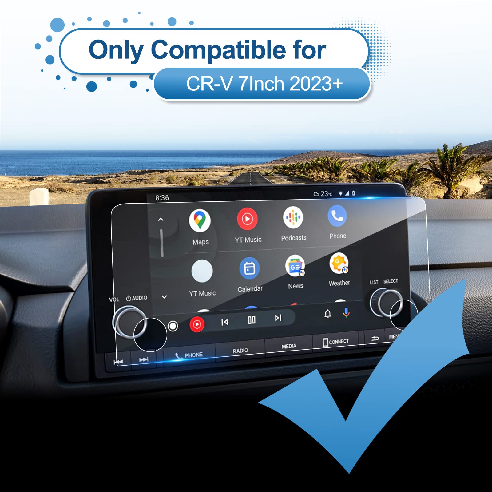 Coleya For 2023 2024 2025 Honda Crv Screen Protector, For Honda Crv (Lx/Ex/Sport Hybrid) 7 Inch Touch Screen, 9H Tempered Glass