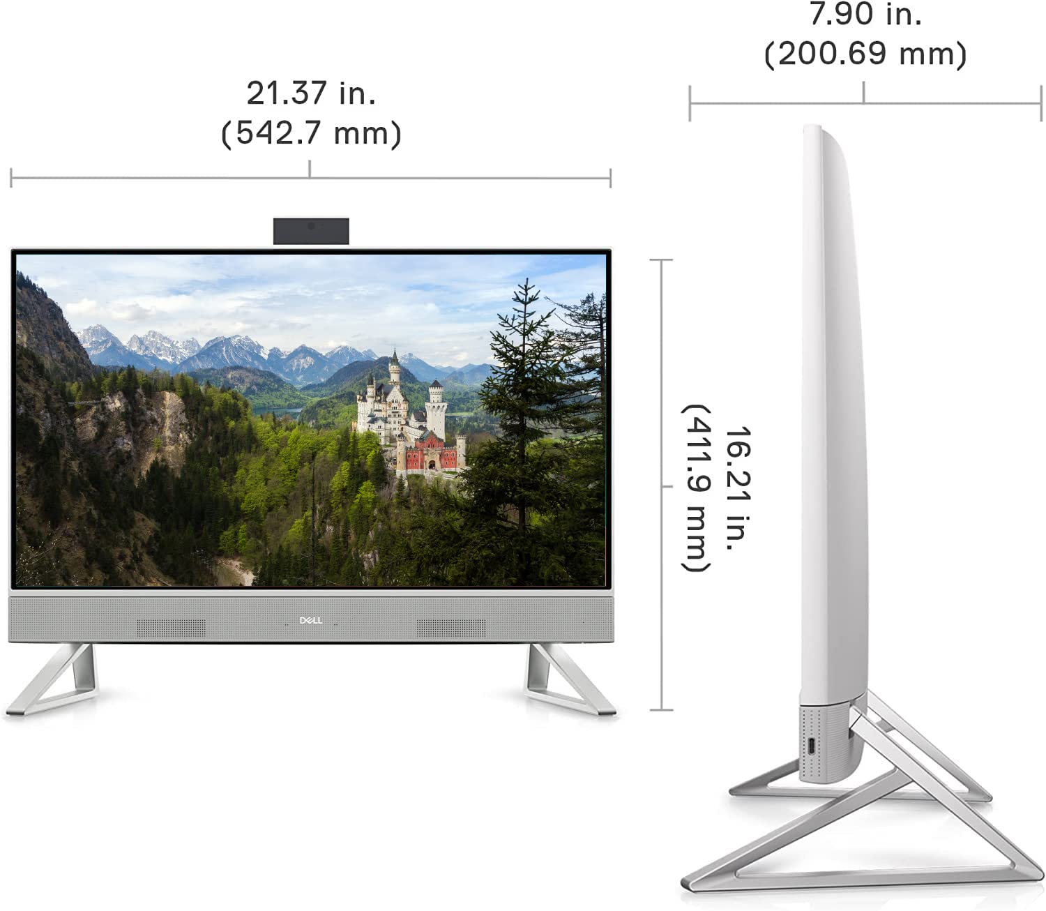 Dell Inspiron 5410 All in One Desktop, 23.8' FHD IPS Touchscreen, 12th Gen Intel Core i5 1235U, 16GB RAM, 256GB SSD + 1TB HDD, HDMI, RJ 45, 1080p Webcam, Wireless KB&Mouse, Wi Fi 6, Windows 11 Home