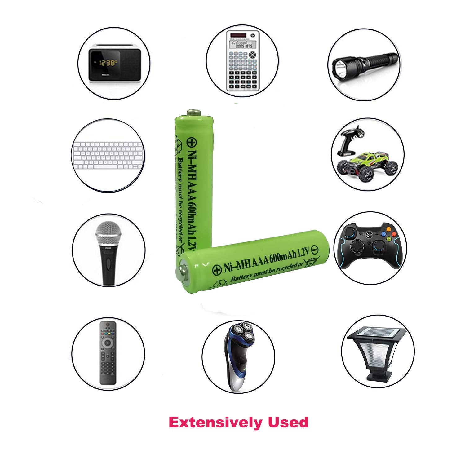 Gsuiveer Aaa Nimh 600Mah 1.2V Rechargeable Battery For Outdoor Solar Lights Garden Lamp (12 Pcs Aaa)