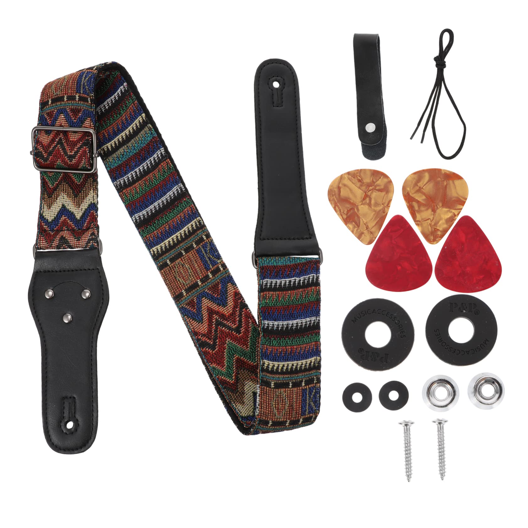 Milisten Guitar Strap Set Ukulele Strap Adjustable Belt Bass Guitar 1pc Acoustic Guitar Belt Electric Guitar Belt Pu Guitar Stra