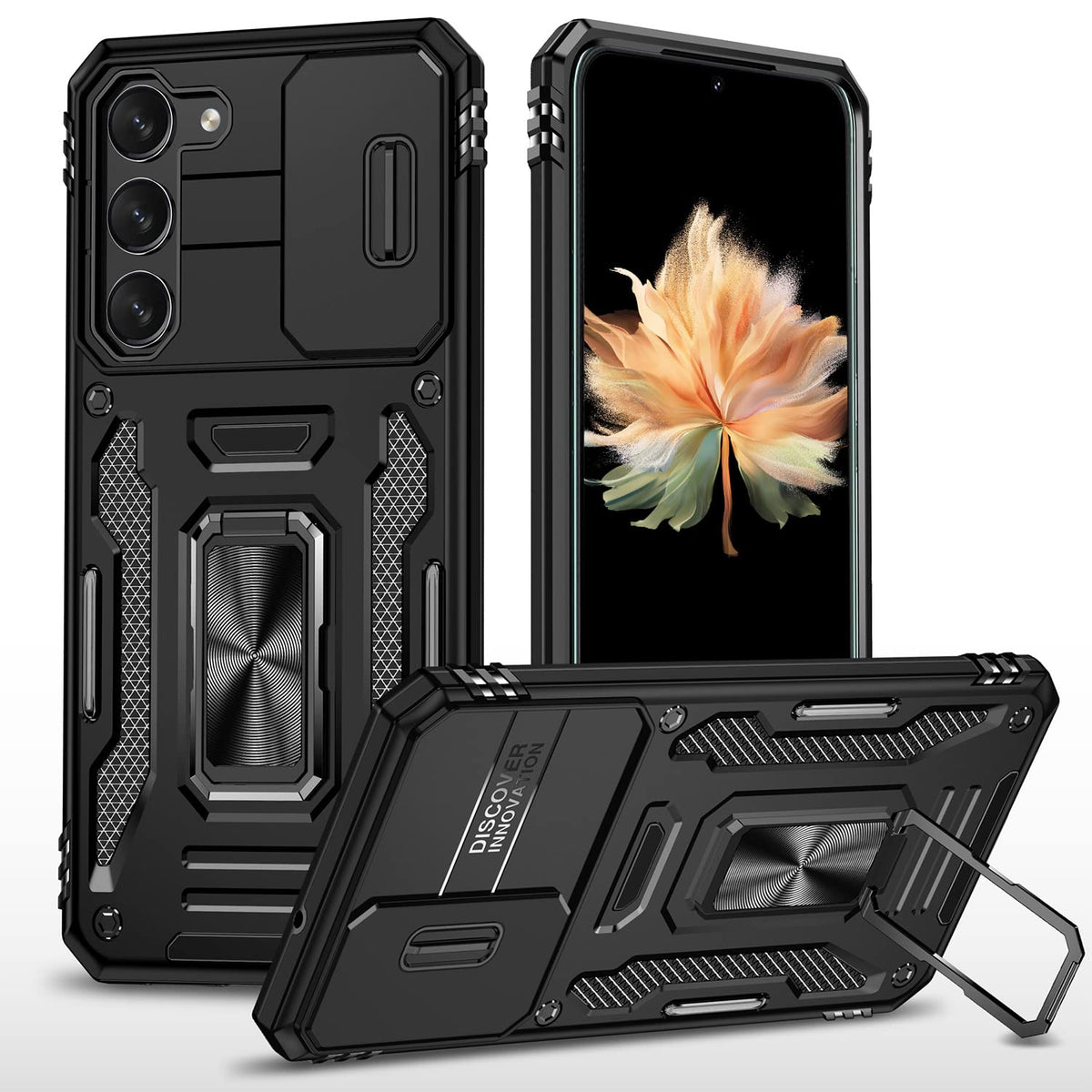 Sefing For Samsung Galaxy S23 Plus Case With Slide Camera Cover, S23+ Case Mitary Grade Protective Case With 360