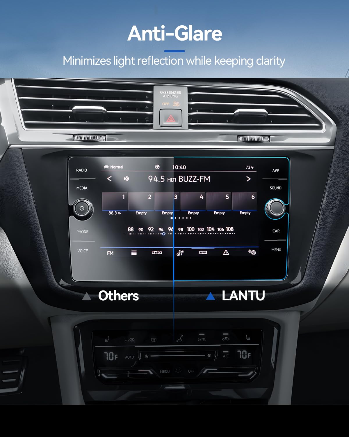 Lantu Car Screen Protector For 2024 2023 2022 2021 Vw Volkswagen Tiguan Atlas Accessories 2020 2019 2018 Se Sel R Line Navigatio