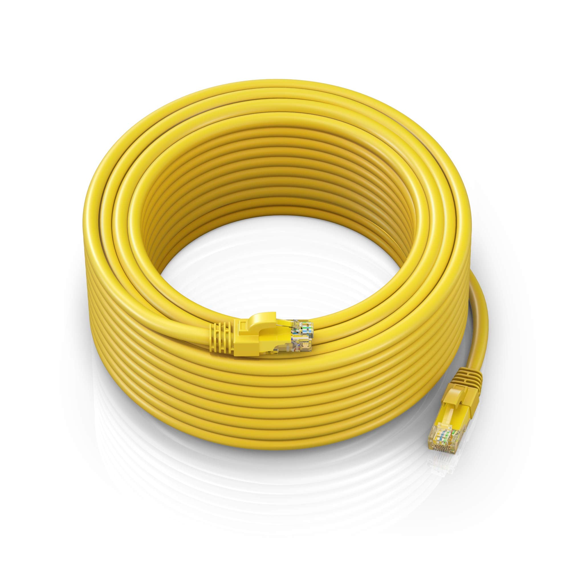 Maximm Cat 6 Ethernet Cable 150 Ft   High Speed Lan Cable, Internet Cable, Patch Cable, And Network Cable   Utp, 10Gbps, 550Mhz Ethernet Cord   Yellow