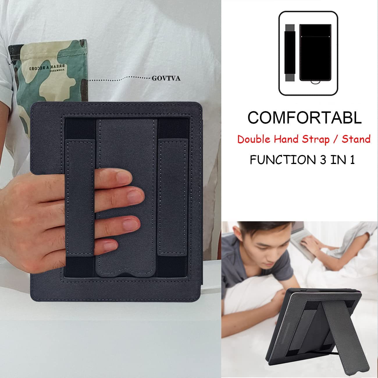 Govtva Stand Soft Case For 7 Inch Kindle Oasis (10Th Generation, 2019 Release And 9Th Generation, 2017 Release) With Double Hand