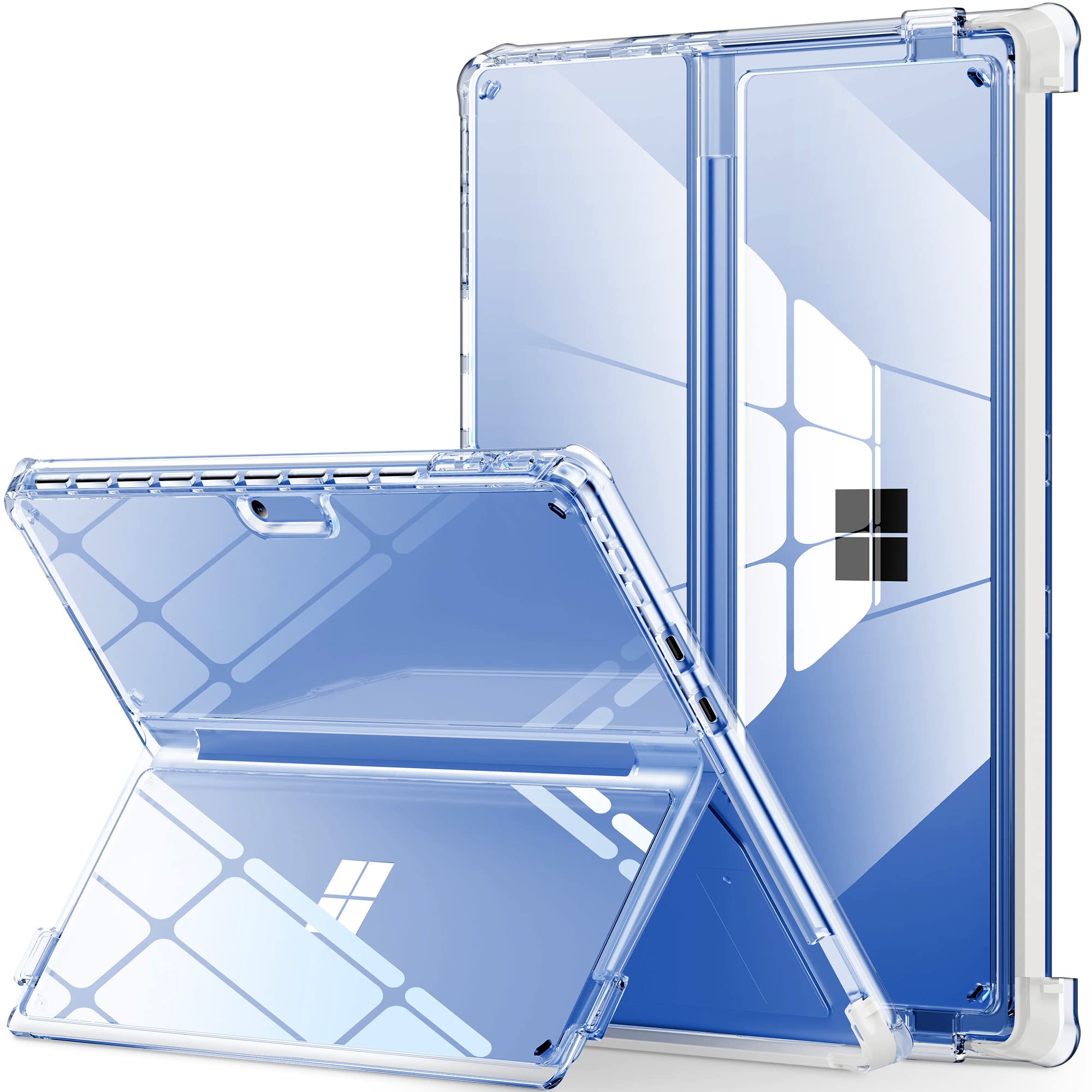 INFILAND Microsoft Surface Pro 11 AI/10/9 5G Case 13 Inch 2022, Full Crystal Clear [Anti-Yellowing] All-in-one Protection Shell