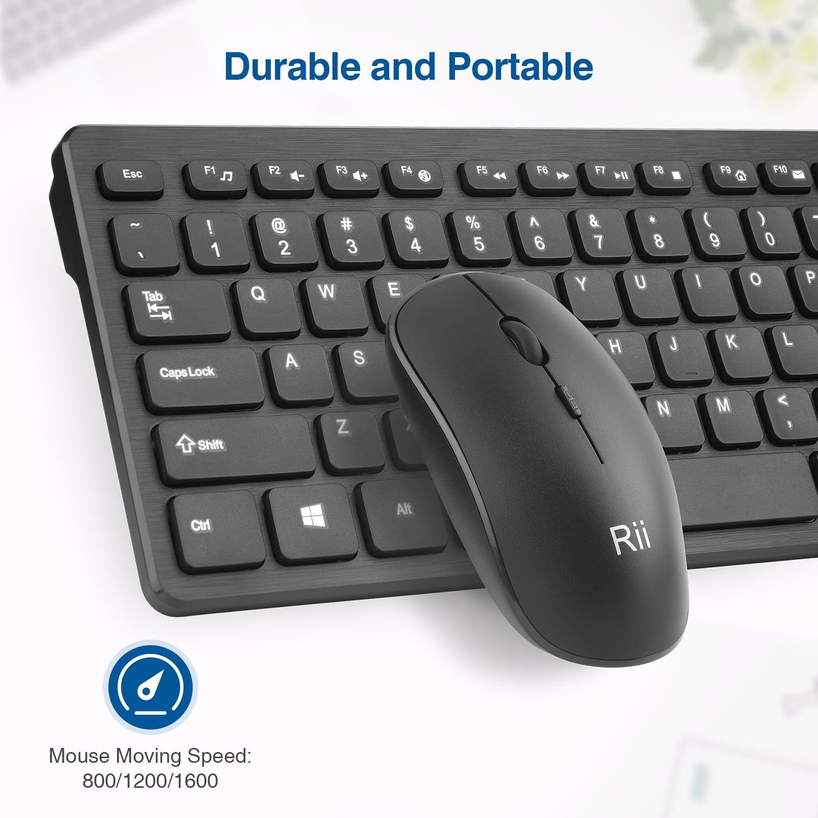 (10 Pack) Wireless Keyboard And Mouse Combo - Rii Standard Office Pc Keyboard And Optical Wireless Mice For Windows/Android Tv B