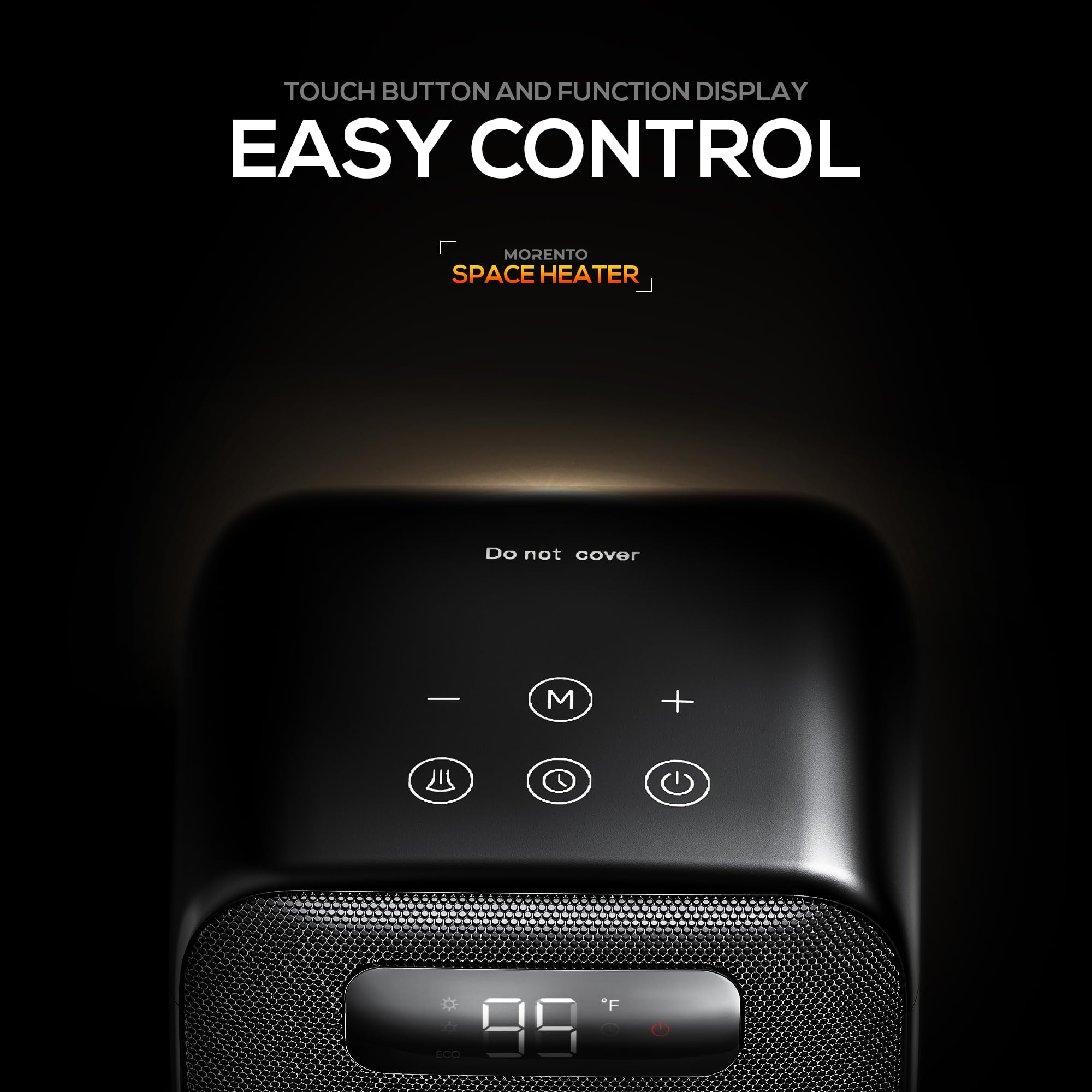 Morento Space Heaters For Indoor Use, 1500W Electric Heater, Desk Heater With Heating And Fan Modes In Office With Thermostat, S