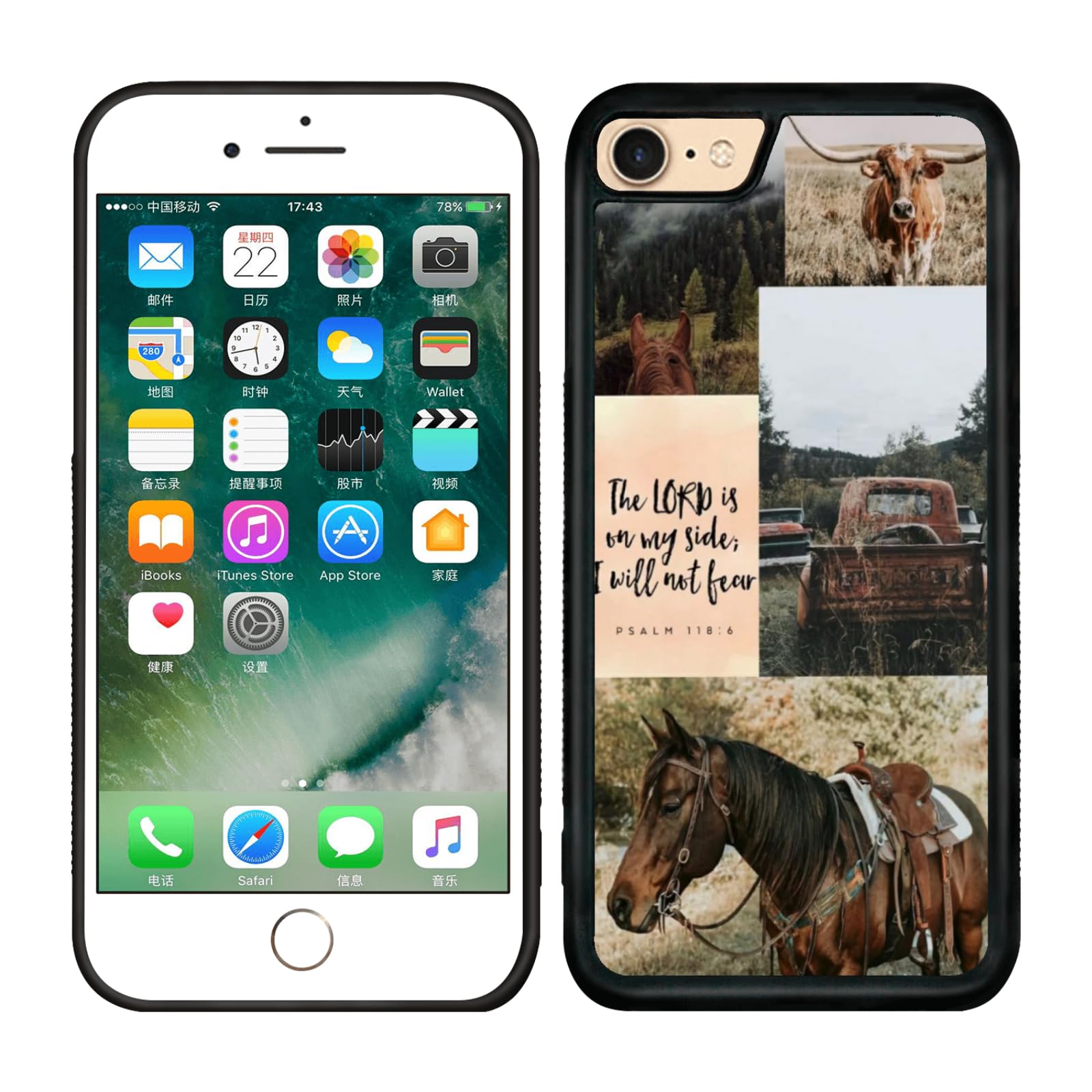 Traday Western Phone Case Compatible With Iphone 7/8/Se Horse Phone Case