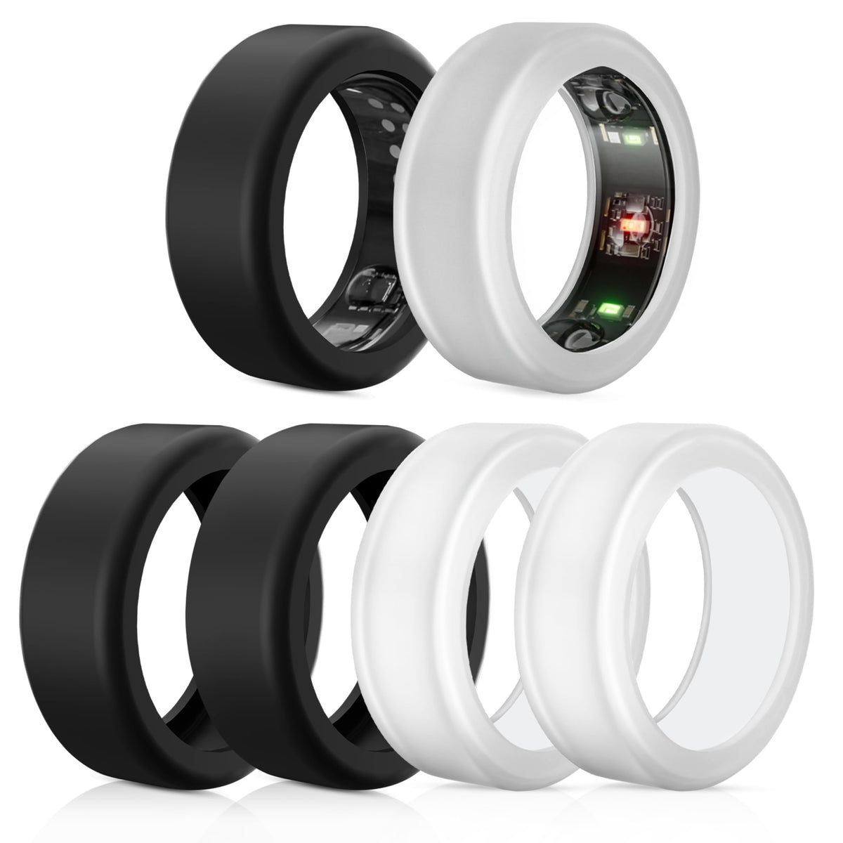 6 Pack Ring Protector Compatible With Oura Ring Gen 3/Samsung Galaxy Ring/Ultrahuman Ring Air/Ringconn, Silicone Ring Cover Work