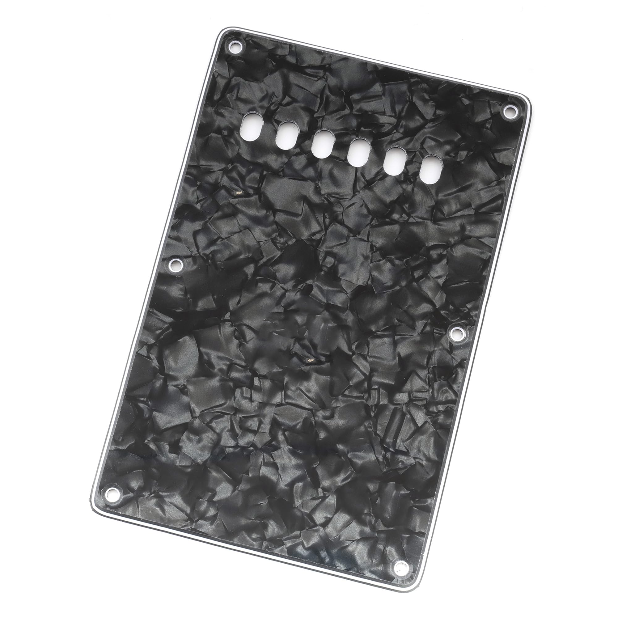 Musiclily Guitar Back Plate Tremolo Cavity Cover Backplate For China Made Squier Guitar Parts, 4Ply Pearl Black