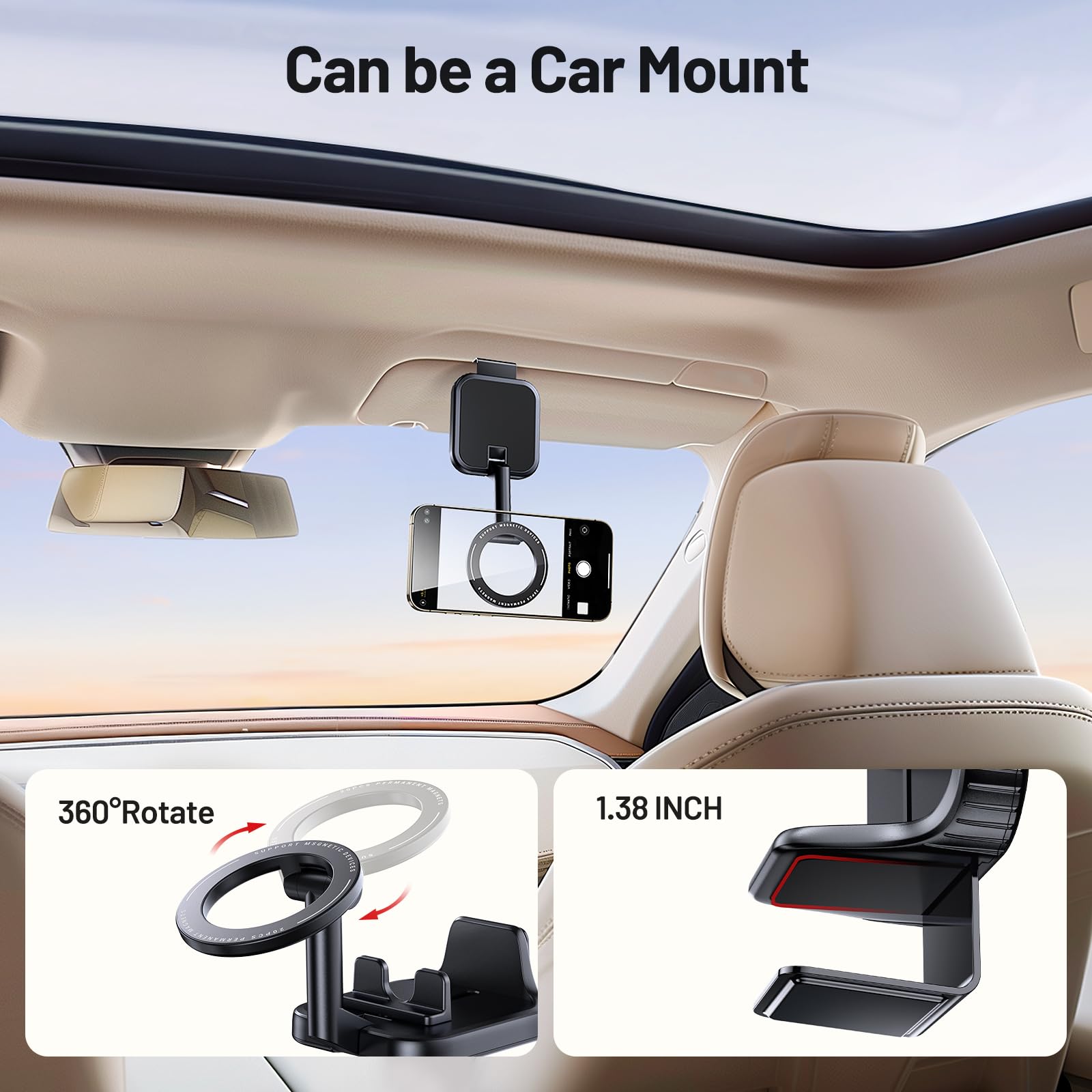 This Hill Airplane Phone Holder For Magnetic Accessories, Universal Flight Must Haves Travel Phone Holder Mount 2025 For Beach V