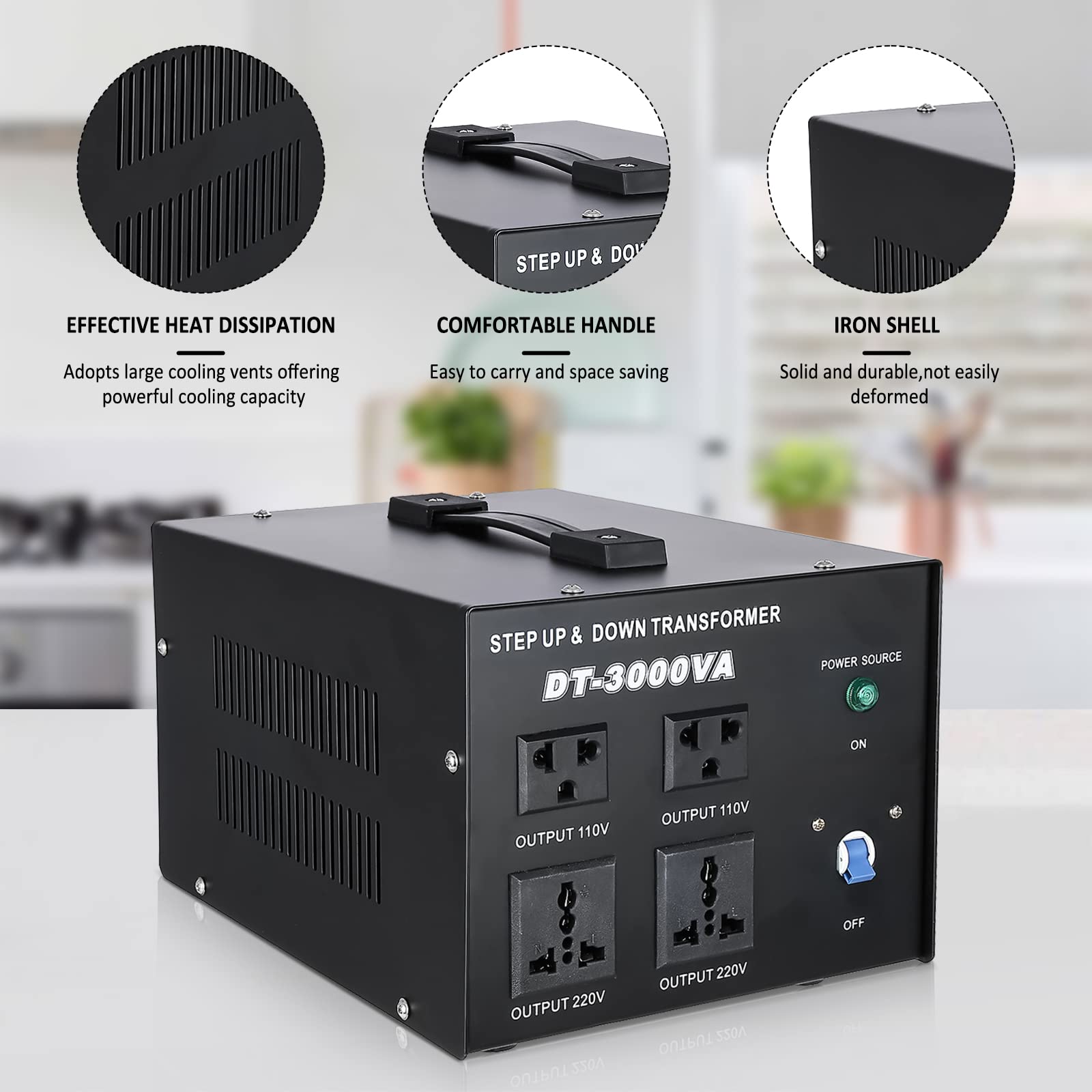 Yaeccc 3000Va Voltage Transformer Power Converter 110V/220V Converter Ac Ac 3000Va