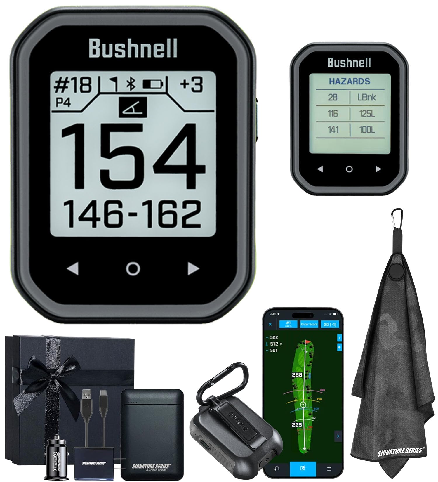 Bushnell Golf Phantom 3 Slope GPS Handlheld (Black) | 38,000+ Courses, Slope Compensation, Hazard Info, Distance Calculator, Sco
