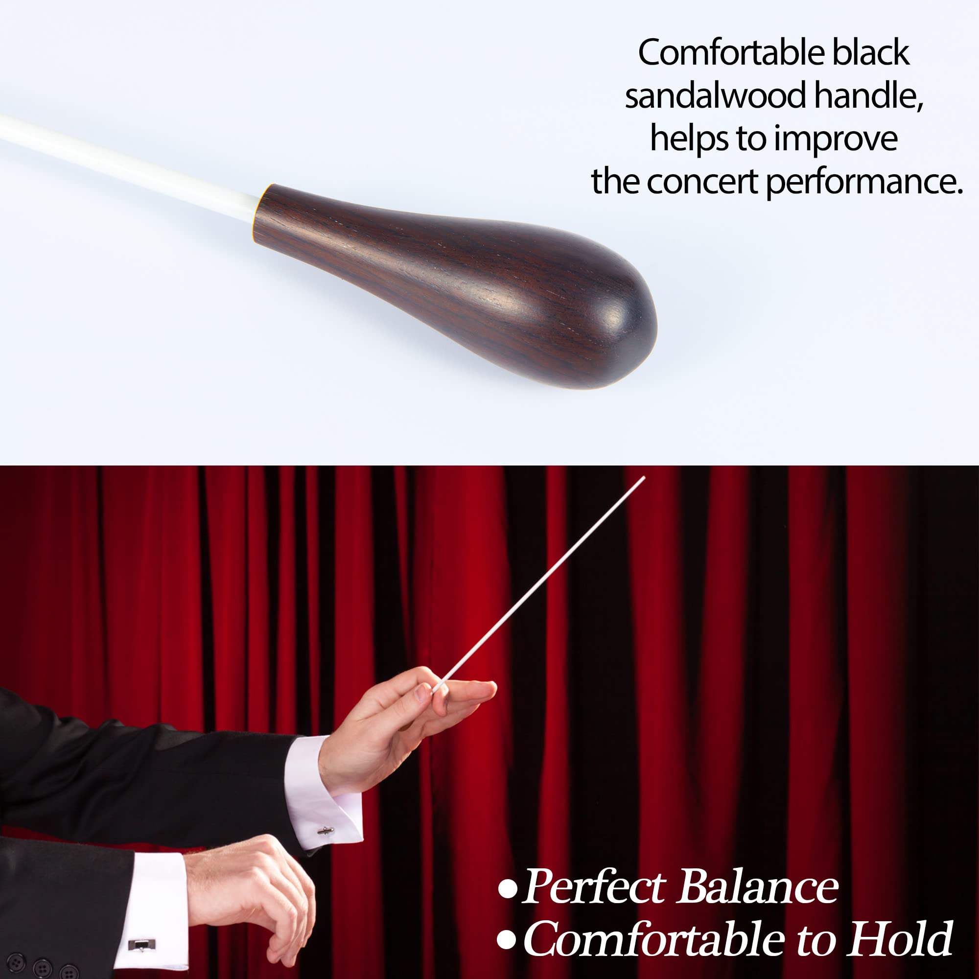 Sound Harbor Music Baton - Black Sandalwood Handle Conducting Baton, Model Music Baton-2