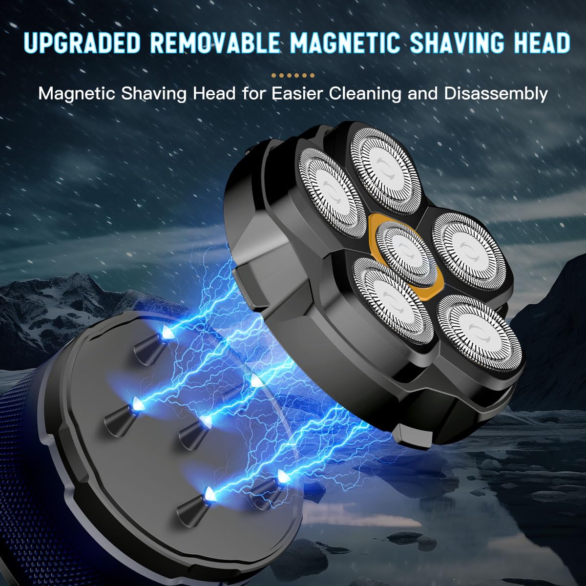 Solimpia Upgraded Head Shaver For Bald Men,Magnetic Electric Razor Hair Trimmer For Men,Large Battery Capacity, Rechargeable Led