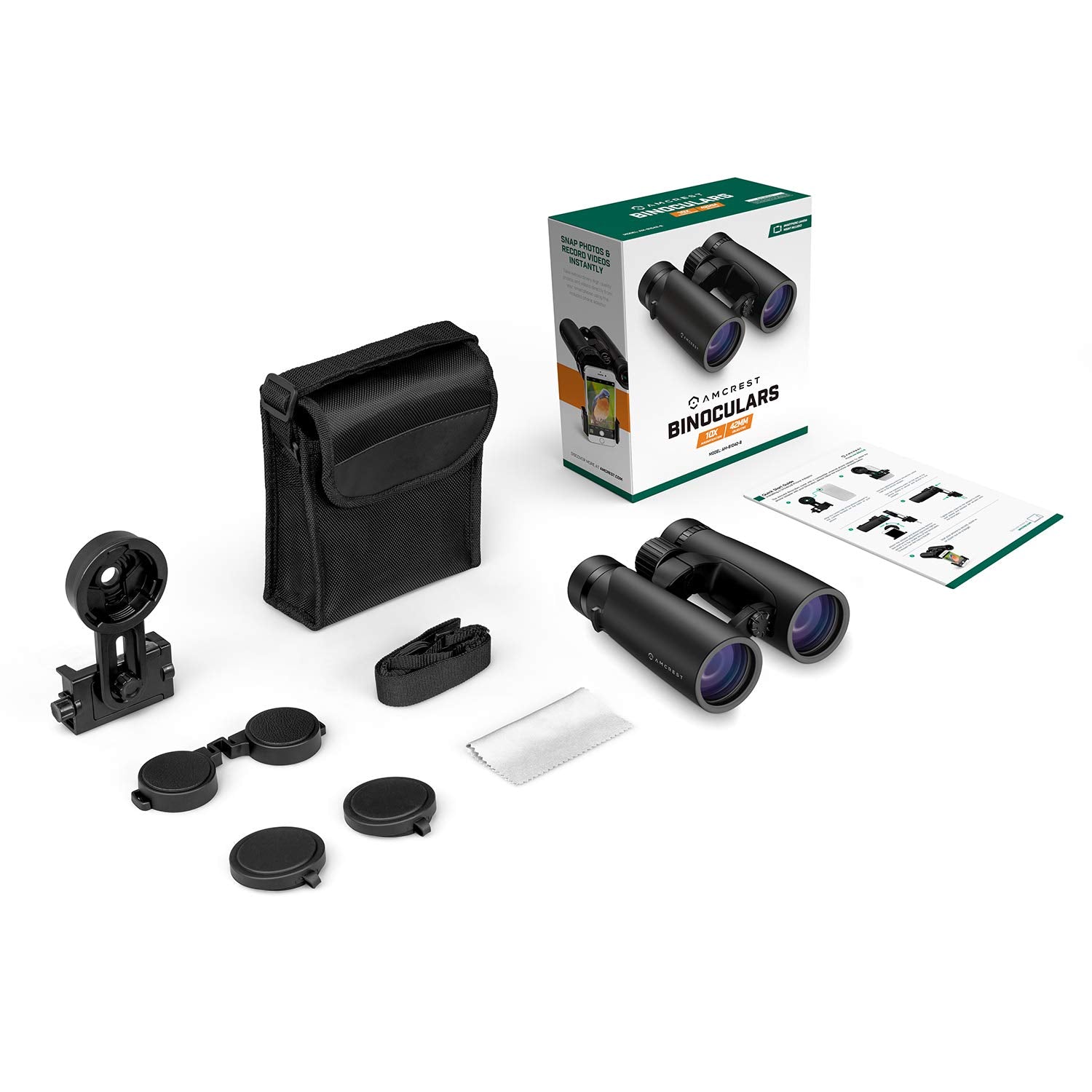 Amcrest 10X42 Roof Prism Binoculars For Adults, Hd Professional Binoculars For Bird Watching, Travel, Stargazing, Hunting, Conce