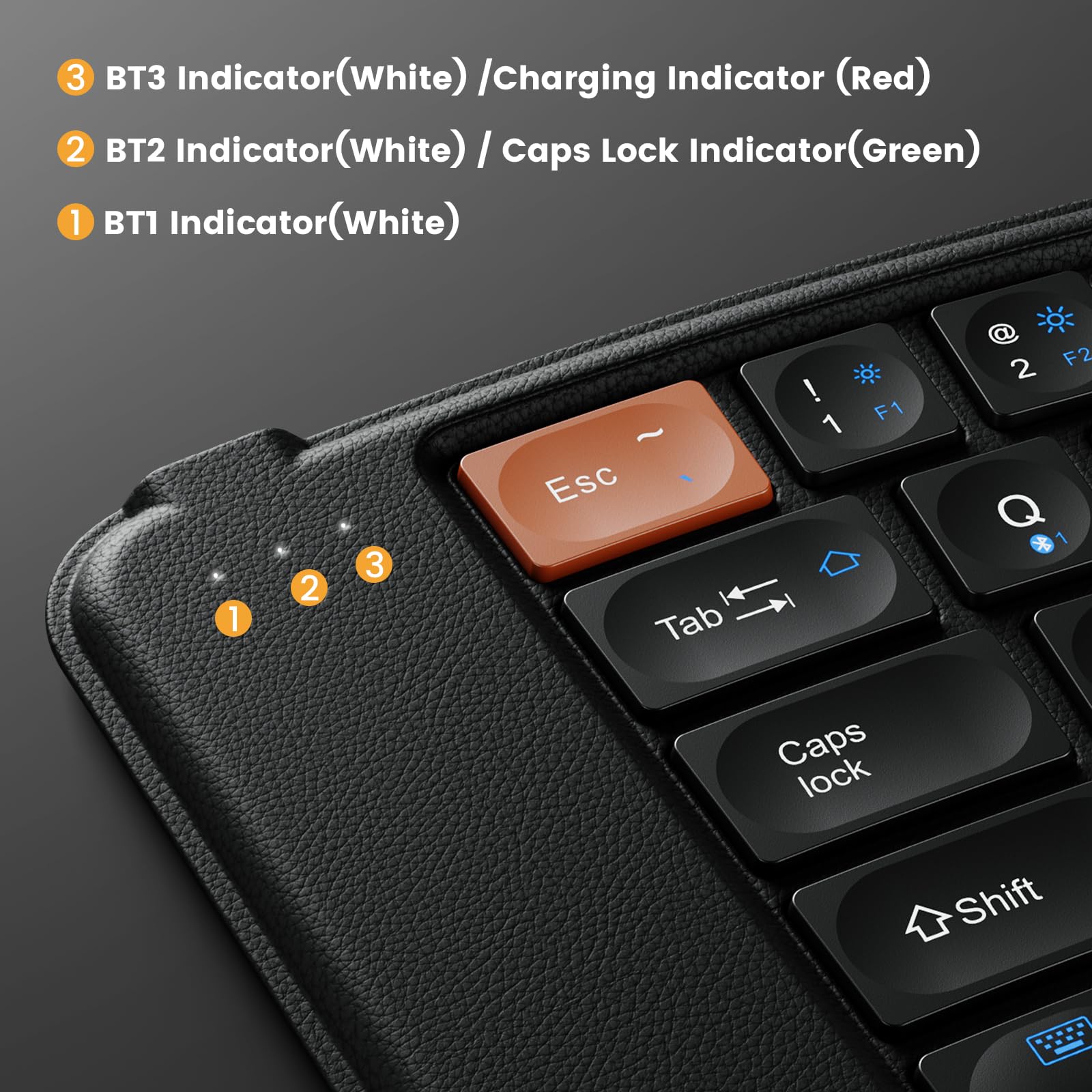 Protoarc Ergonomic Foldable Keyboard, Xk03 Split Folding Bluetooth Keyboard, Ultra Slim Travel Keyboard, Portable Bluetooth Keyb