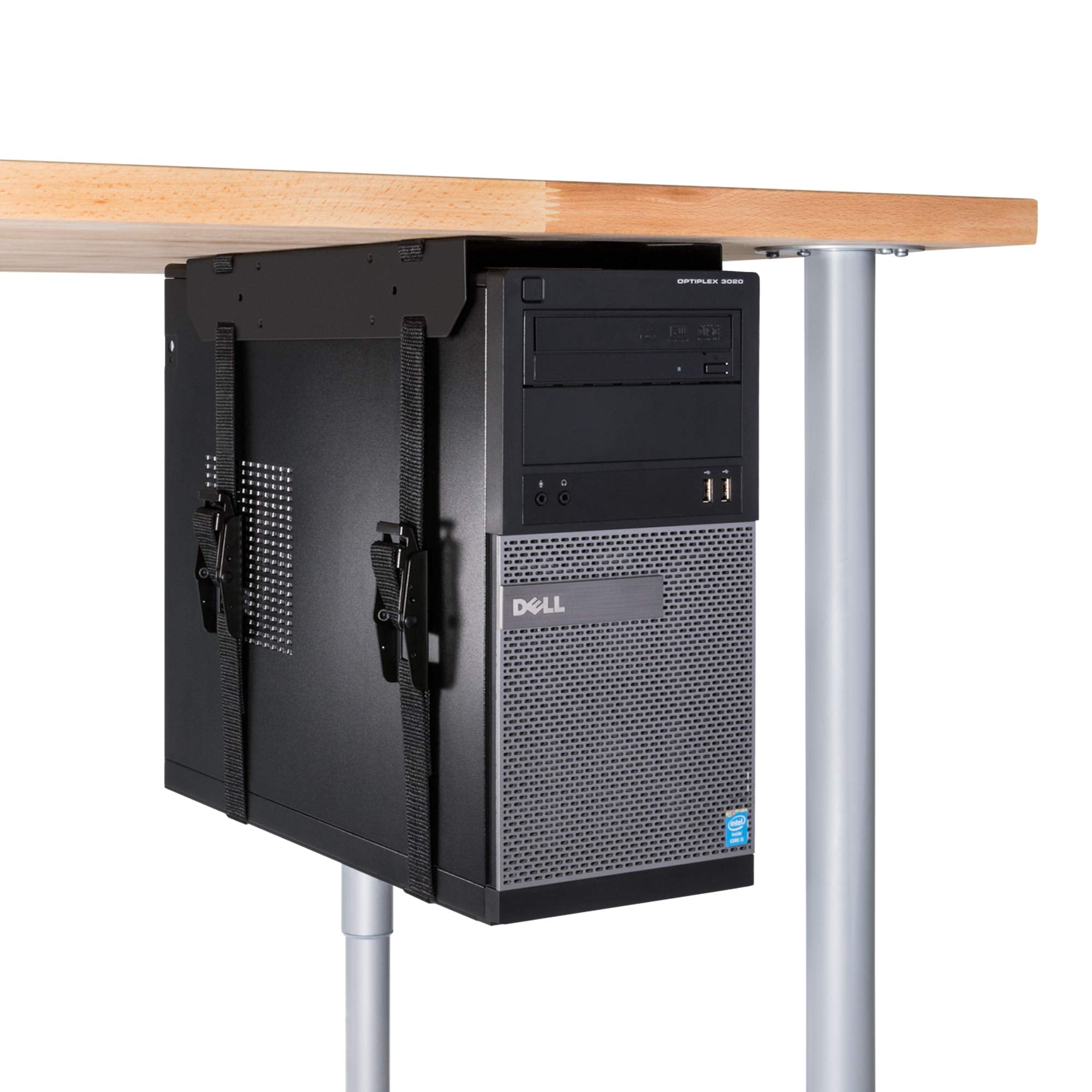 Penn Elcom Under Desk Computer Mount, Adjustable Straps Fit Up To 71 Inches   Pc Tower Holder