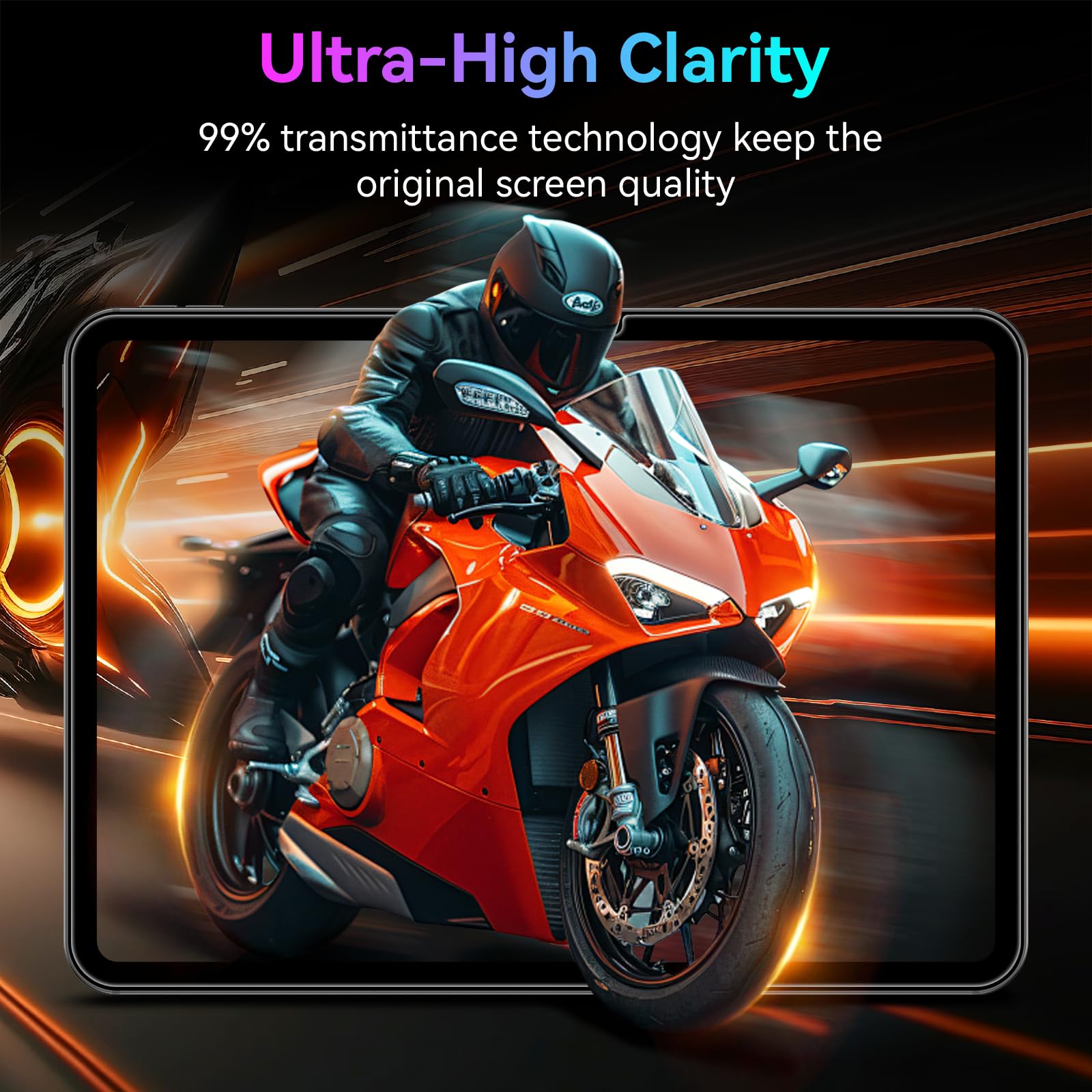 Esanik 360 Degree 4 Way Anti Spy For Ipad Air 11 Inch M2 (2024) Privacy Screen Protector Tempered Glass, Installation Frame, 9H