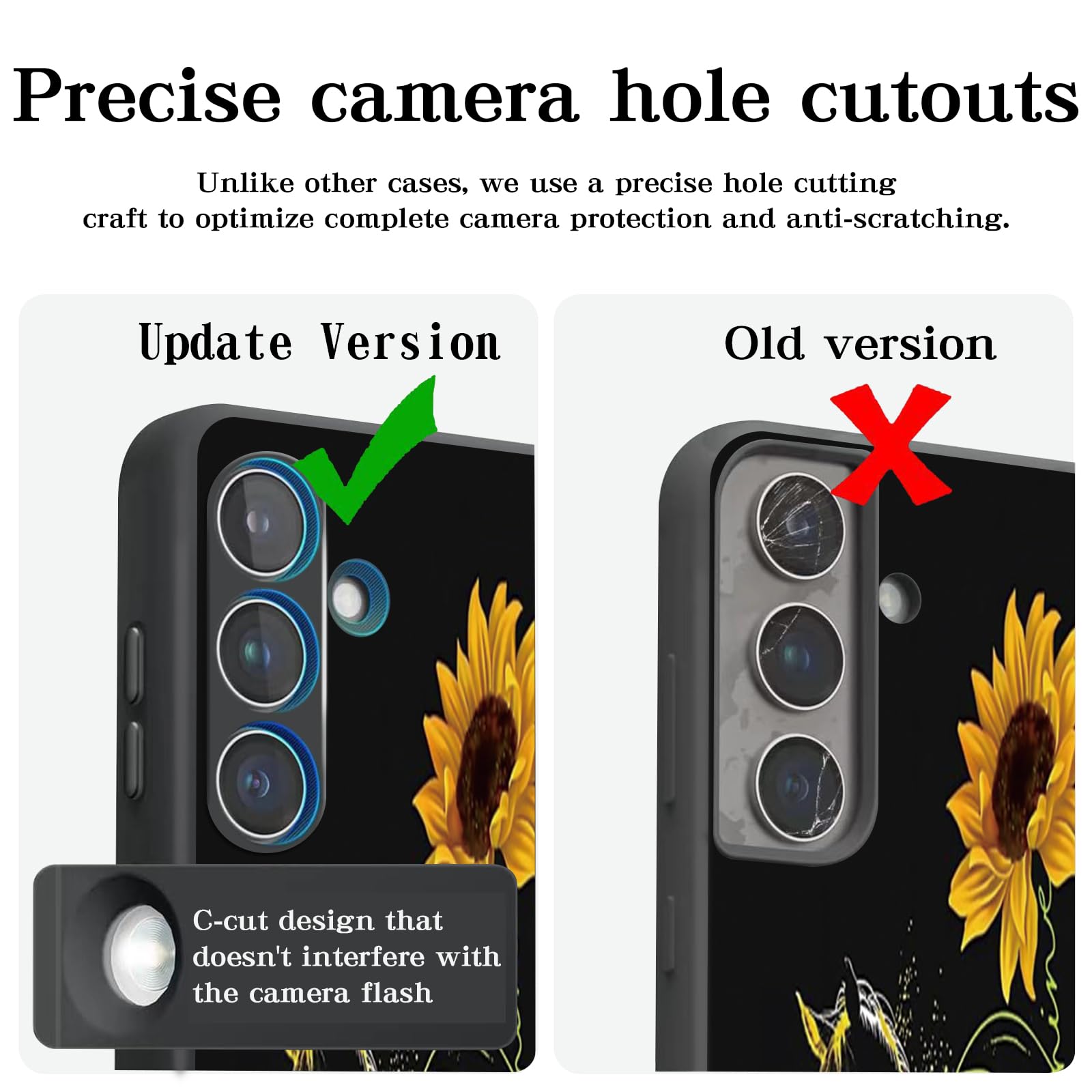 Hquszpt Case Compatiable For Samsung Galaxy S24 Fe 5G,Slim Shockproof Protective Cover For Samsung Galaxy S24 Fe 5G,Sunflower Ho