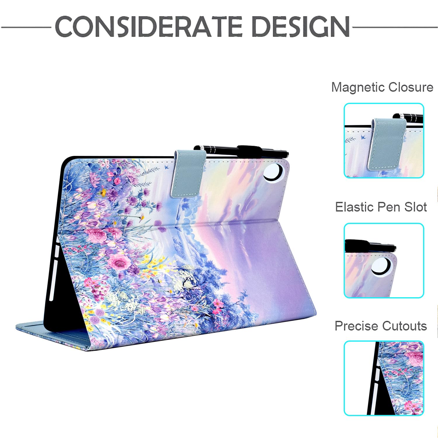 Case For Galaxy Tab A9+/A9 Plus 11 Inch 2023 (Sm X210/X216/X218), Funut Pu Leather Folio Cover Multi Angle Stand With Auto Wake/