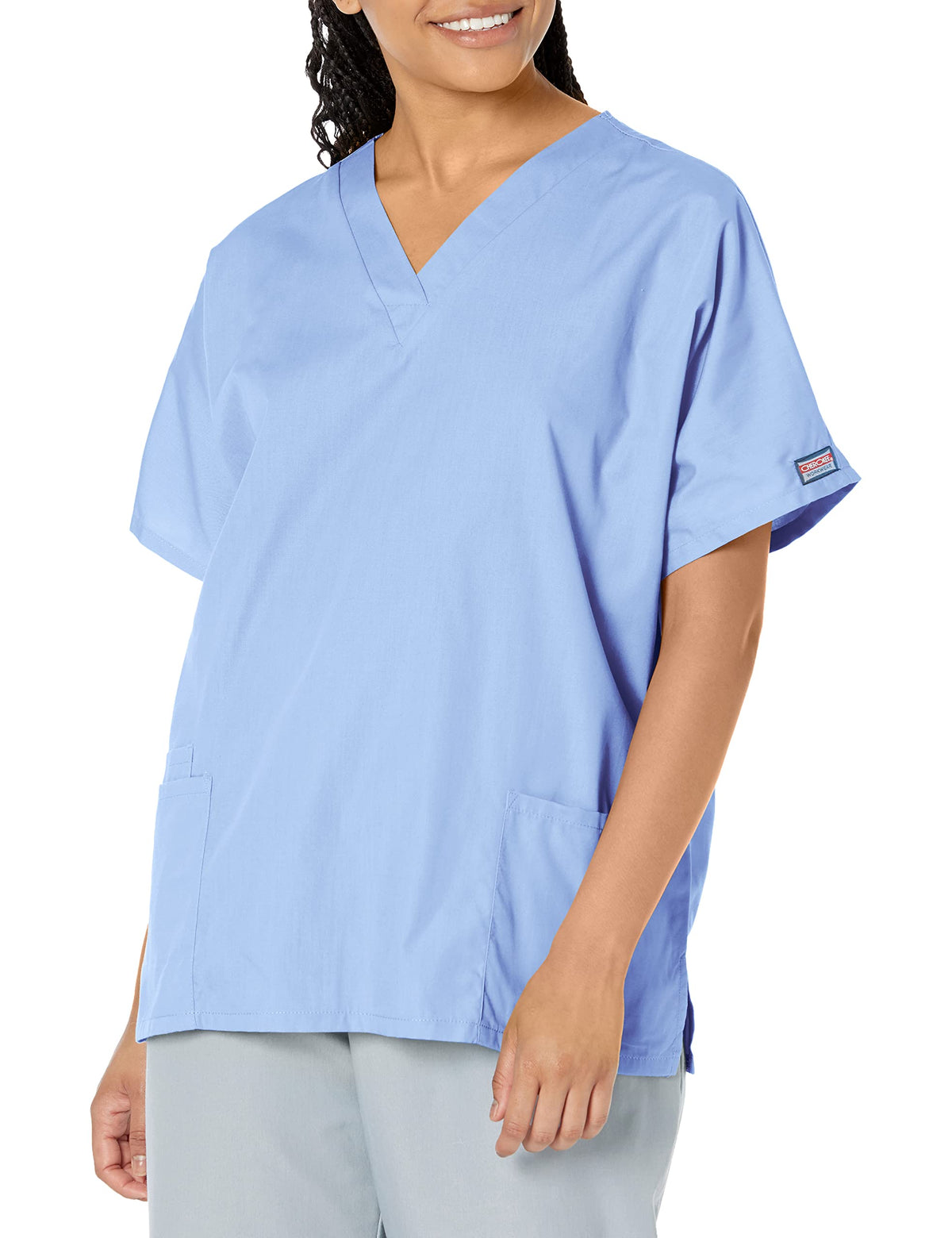 Cherokee 4700 V Neck 2 Pocket Scrub Top Ciel Blue 3X Large