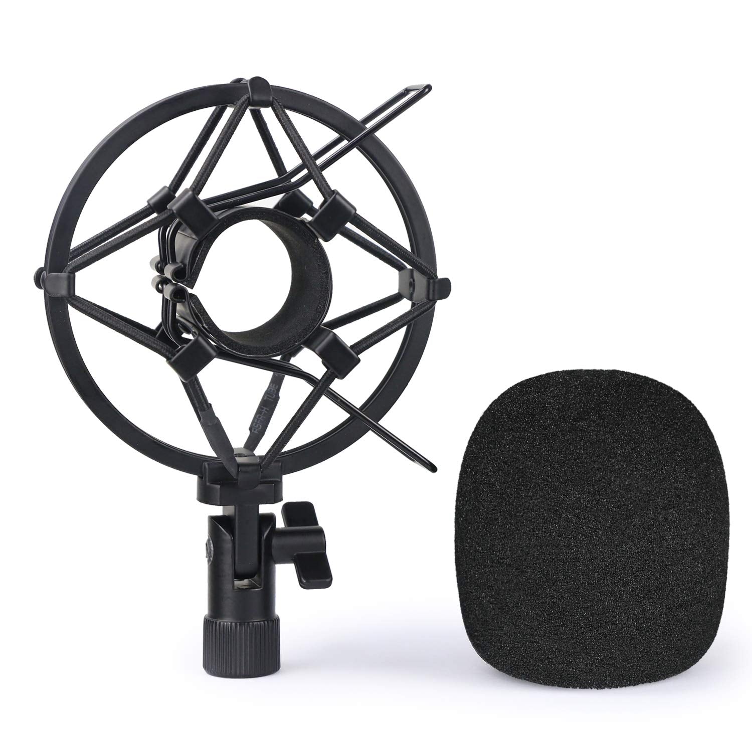 Sunmon Q2U Microphone Shock Mount Holder With Foam Windscreen For Absorbe Vibration And Noise, Pop Filter Suitable For Samson Q2