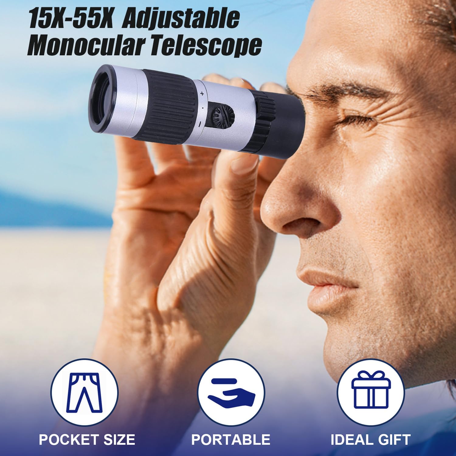 Rongon 15 55X21 Monocular Telescope Compact Binoculars Monocular For Adults High Powered For Stargazing Hunting Wildlife Bird Wa