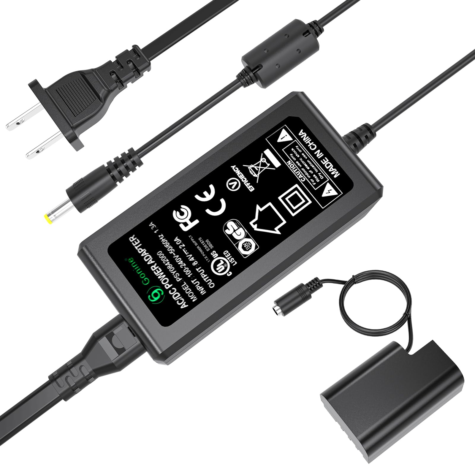 Gonine Dmw Dcc12 Camera Power Supply Gh5 Gh4 Dummy Battery For Panasonic Lumix Dc G9 Dmc Gh3 Gh3K Gh4K Gh3H Gh4H G9 G9L G9K, Ac8 Ac10 Ac Adapter Charger Kit.