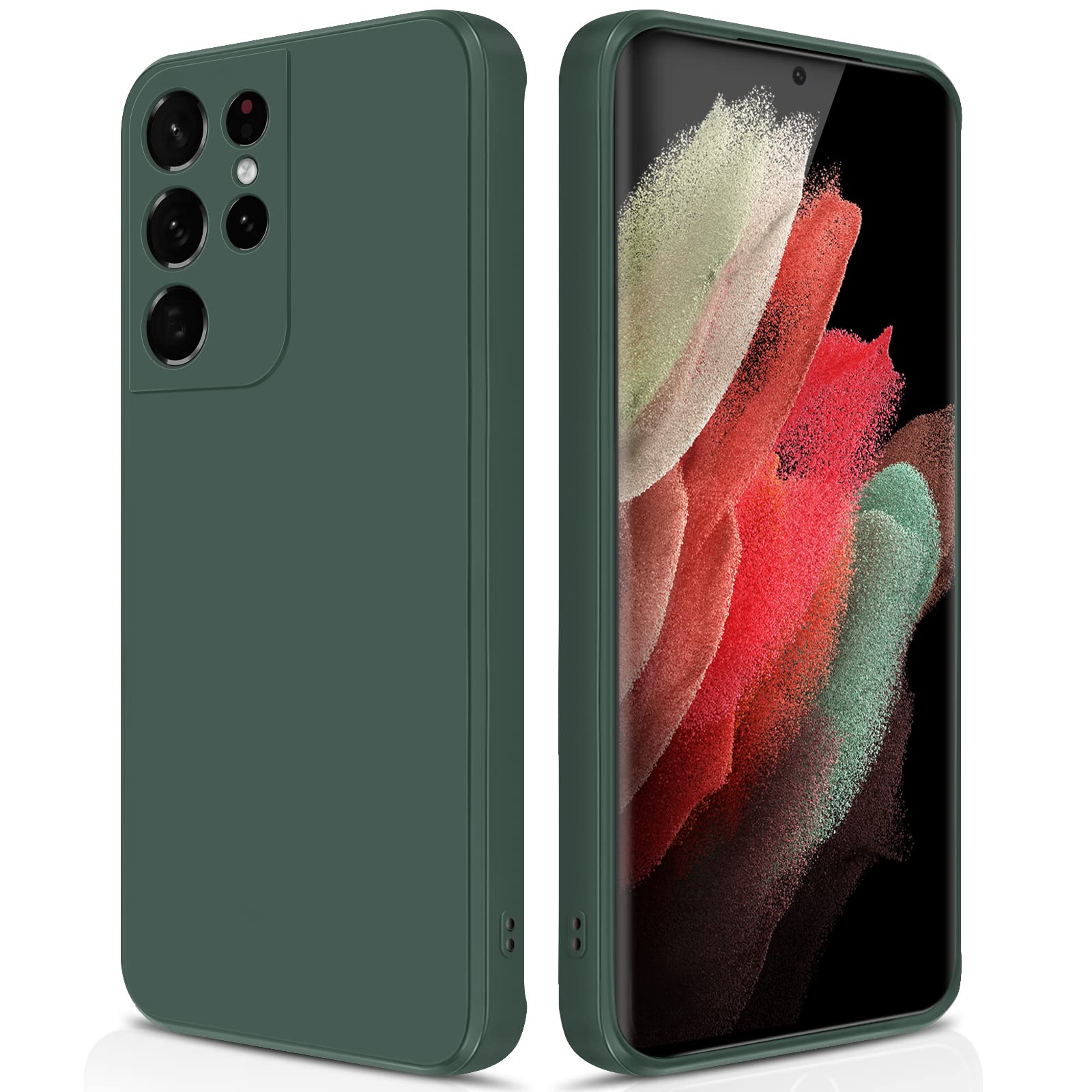 Giiyoon Silicone Case Compatible With Samsung Galaxy S21 Ultra 5G, Full Body Silky Soft Touch Phone Case With Camera Protection,