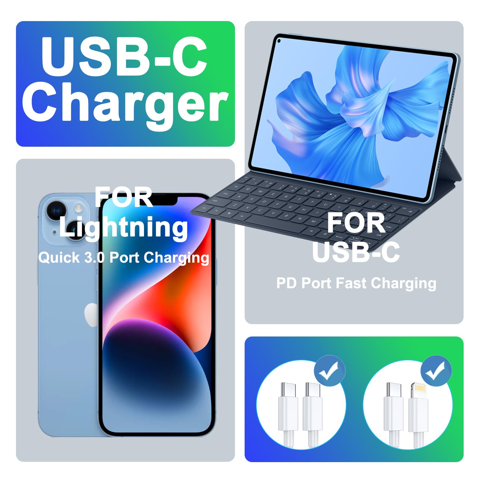 2Pack Usb C Charger Block 20W, Igenjun Usb C Power Adapter   Iphone Charger With Fast Charging Capability, Type C Wall Charger F