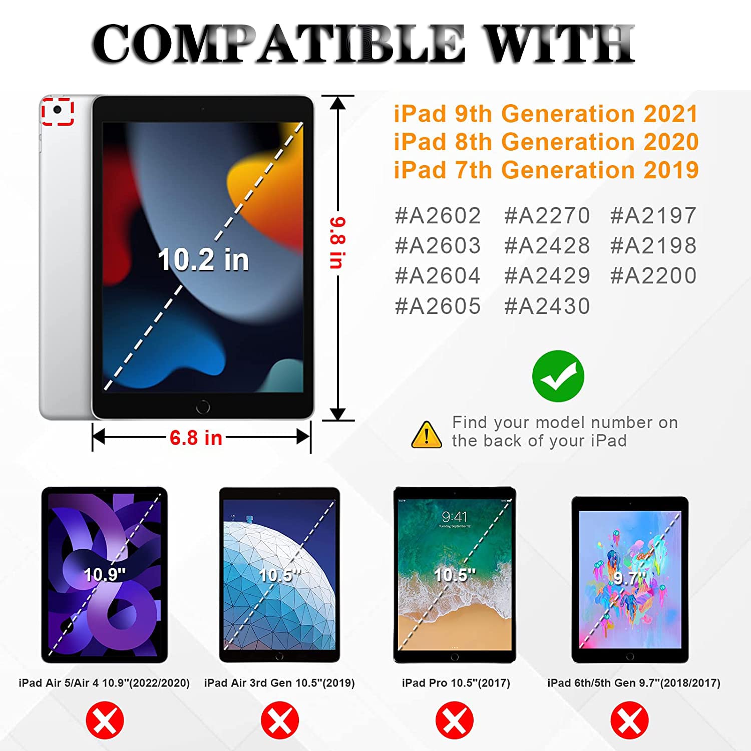 Rotating Case For Ipad 9Th Generation (2021) / 8Th Generation (2020) / 7Th Gen (2019) 10.2 Inch  360 Degree Rotating Multi Angle