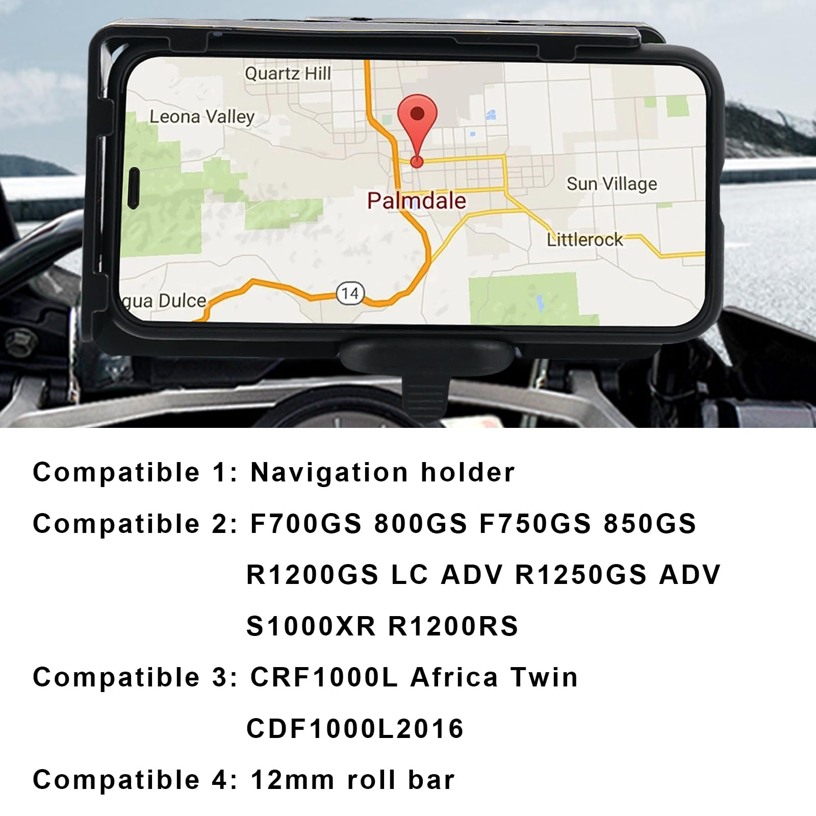 Mdpromcp R1200Gs Motorcycle Phone Holder With Double Usb Charger Mobile Phone Mount Gps Navigation Bracket Compatible With F700G