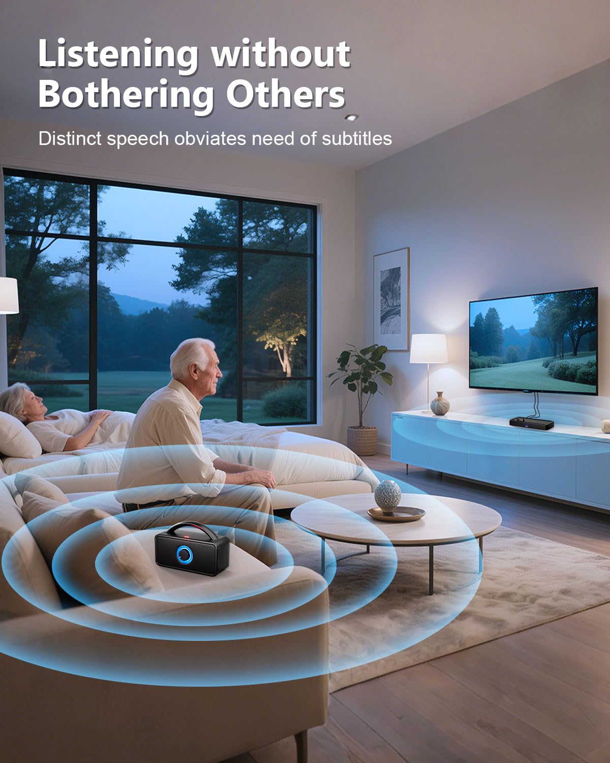 Savvybloom 5.8 Ghz Wireless Tv Speakers For Hard Of Hearing Seniors, Portable Tv Speakers For Smart Tv, No More Struggling For V