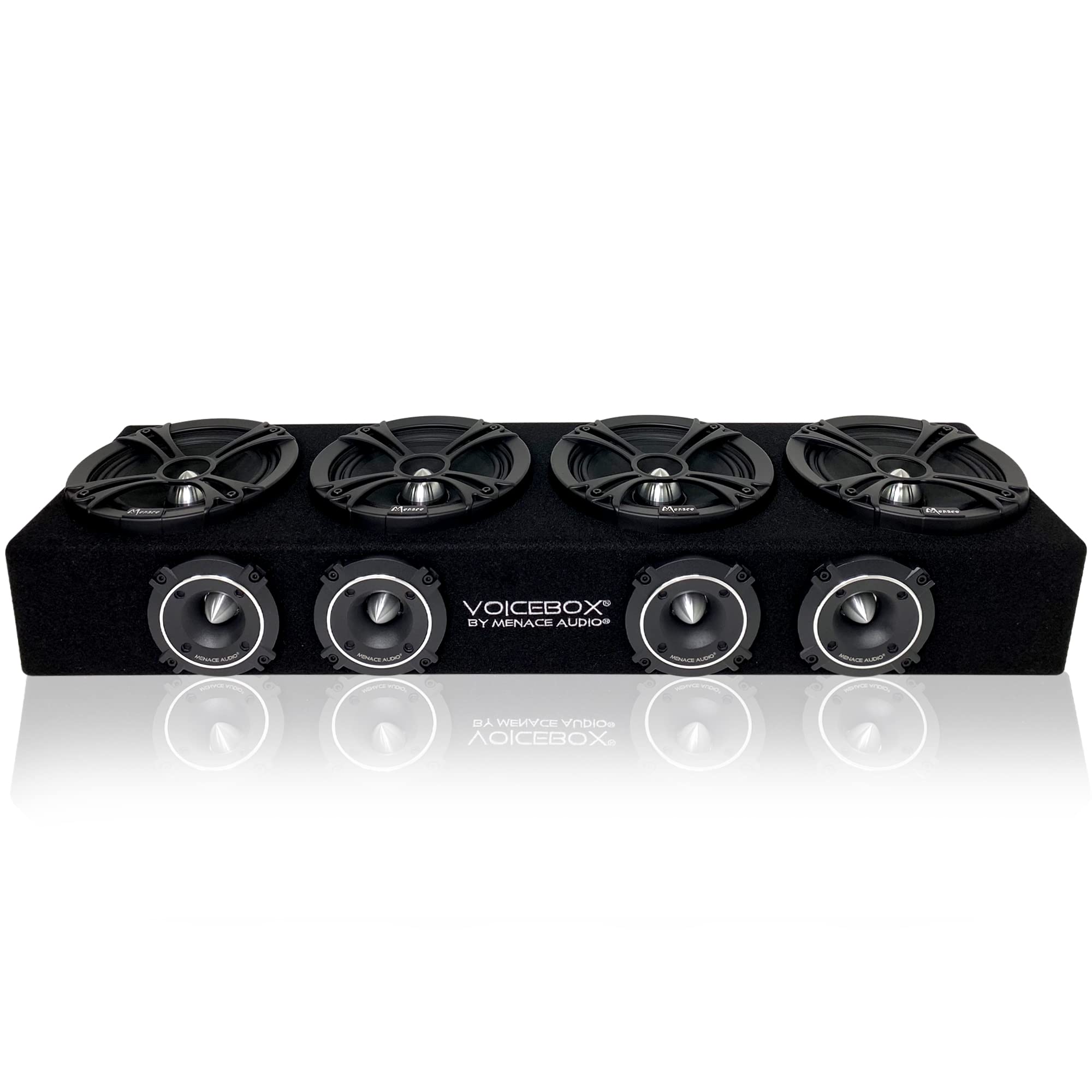 Menace Audio Car Audio Midrange Enclosure 4 X 6.5 2000Watts Voicebox (Ma Vb6525 4S) Silver