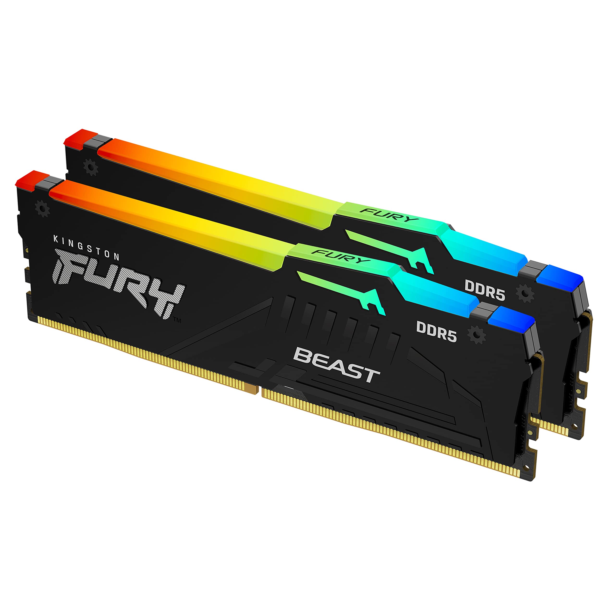 Kingston Technology Fury Beast RGB 32GB (2x16GB) 5600MT/s DDR5 CL36 Desktop Memory Kit of 2 | Infrared Sync Technology | AMD Exp