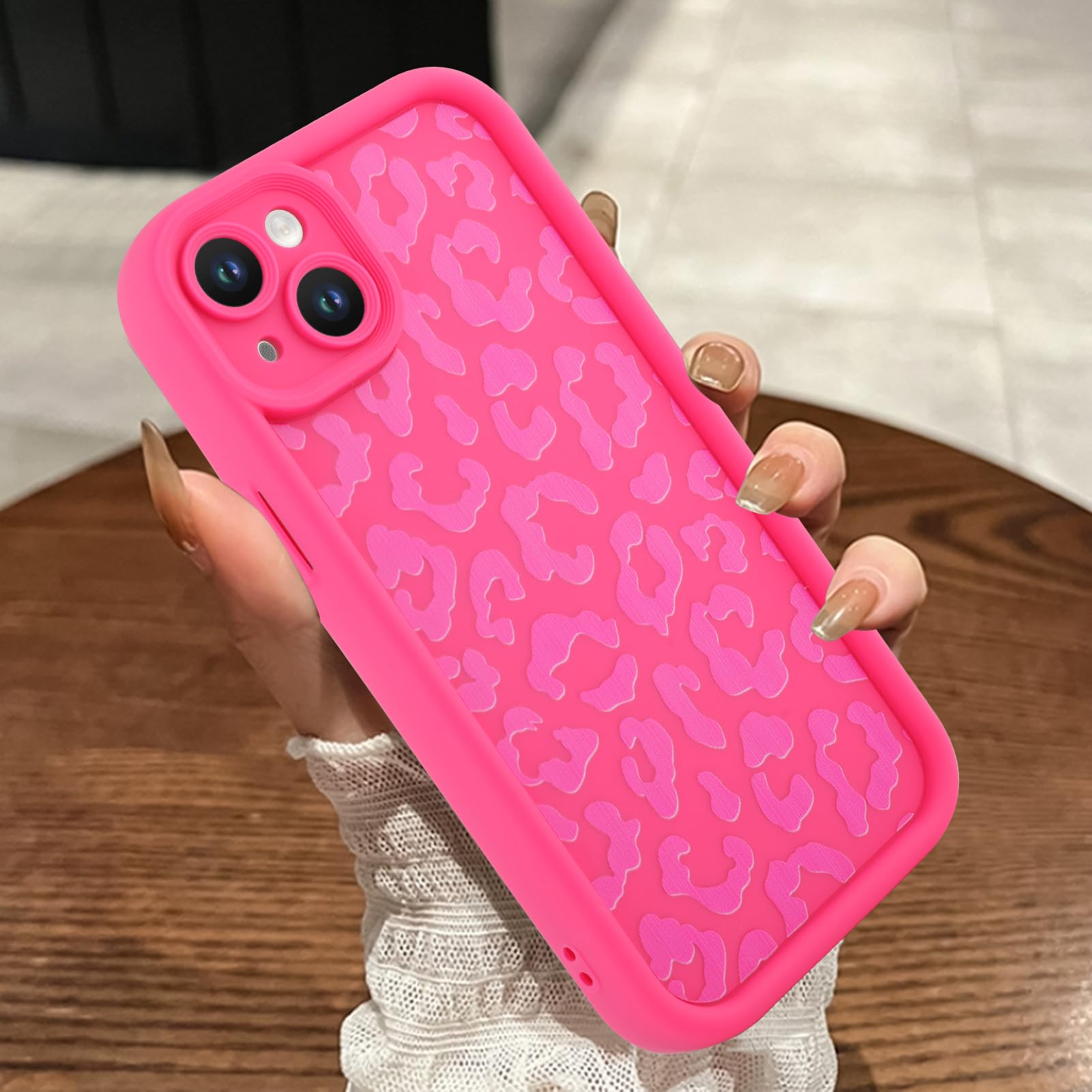 MOWIME Compatible with iPhone 13 Case, Cheetah Print Shockproof Soft TPU Protective Cover for Women Girls, Slim Anti Scratch Leo