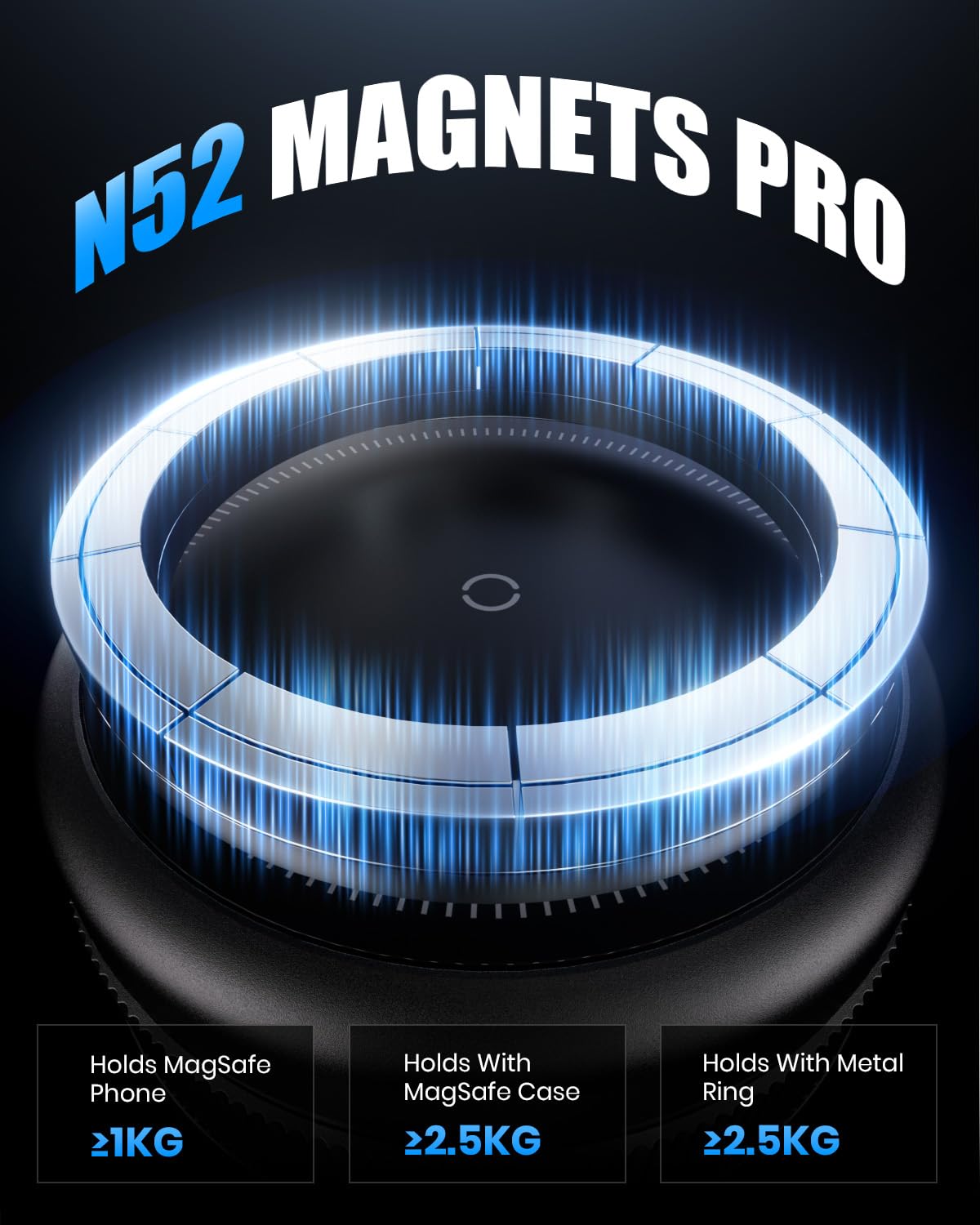 2026 Upgraded 360 Vacuum Magnetic Car Phone Holder For Magsafe [78+Lbs Strongest Suction & 2400Gf Strongest Magnetic], Adjustabl