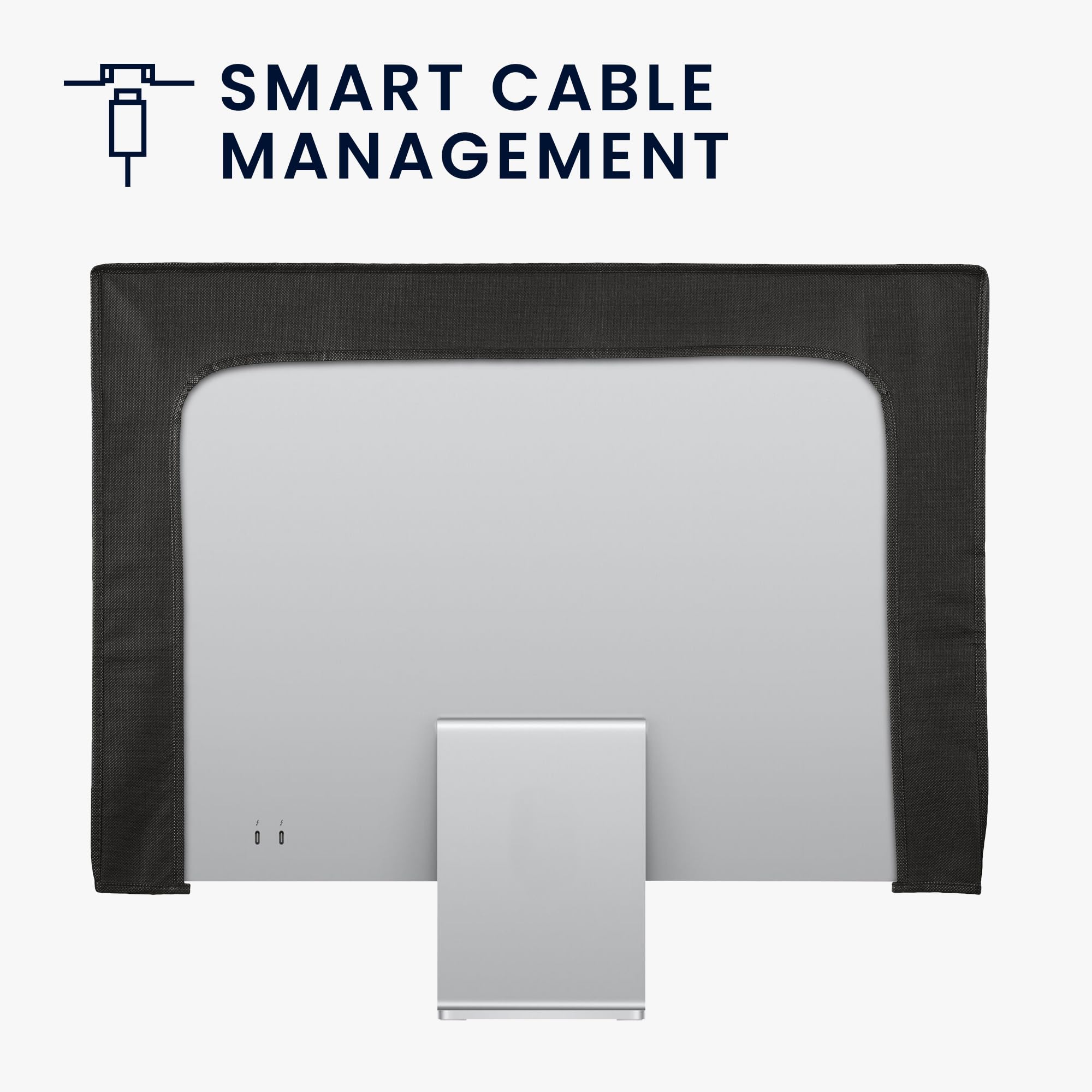 Kwmobile Monitor Cover Compatible With 27-28 Monitor - Dust Cover Computer Screen Protector - Black